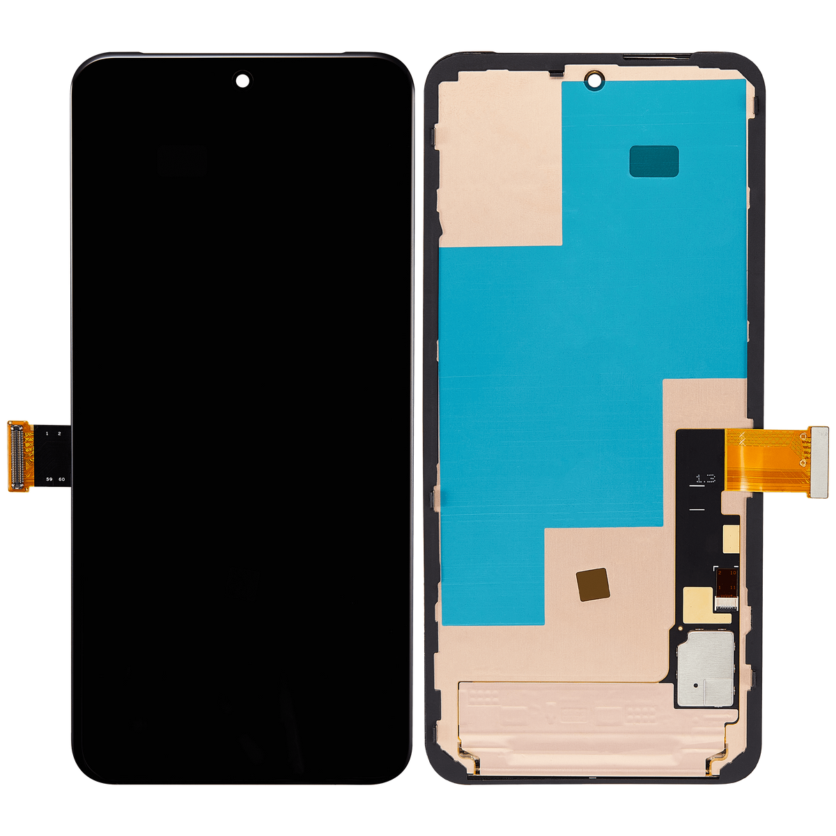 OLED Assembly With Frame (Without Fingerprint Sensor) For Google Pixel 8 (Refurbished) (All Colors) - repair component detailed angle