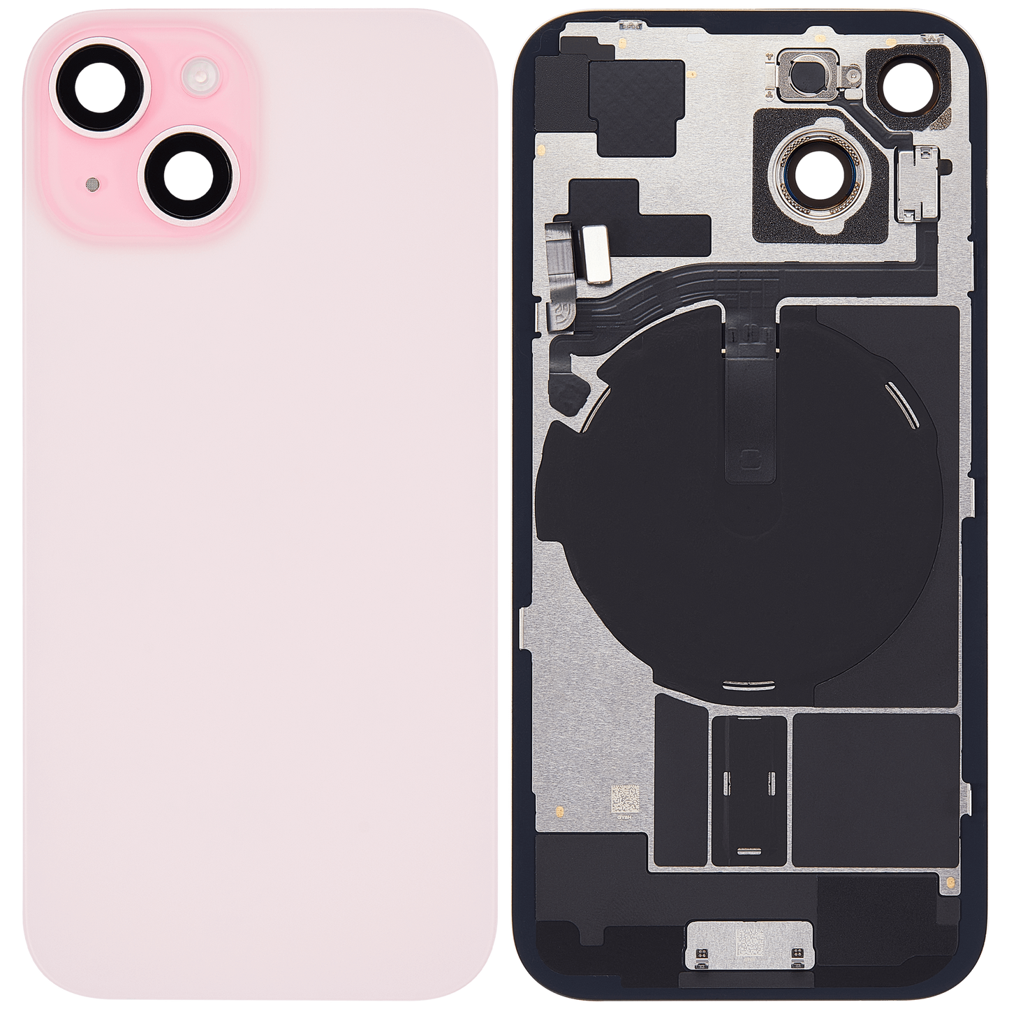 Back Glass w/ MagSafe Magnet & NFC & Flashlight Flex For iPhone 15 (Used OEM Pull: Grade A) (Pink)