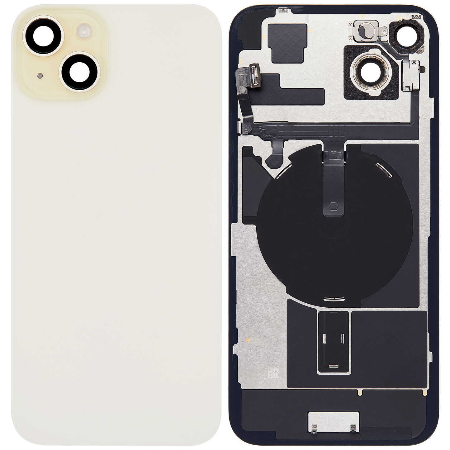 Back Glass w/ MagSafe Magnet & NFC & Flashlight Flex For iPhone 15 Plus (Used OEM Pull: Grade A) (Yellow)