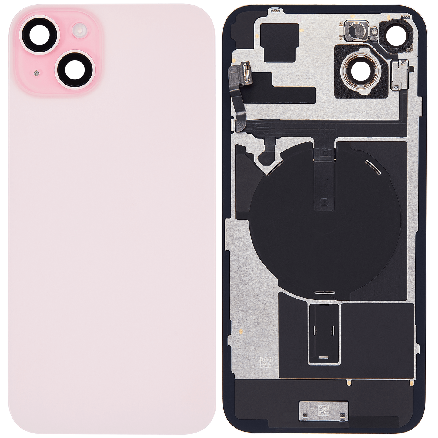 Back Glass w/ MagSafe Magnet & NFC & Flashlight Flex For iPhone 15 Plus (Used OEM Pull: Grade A) (Pink)