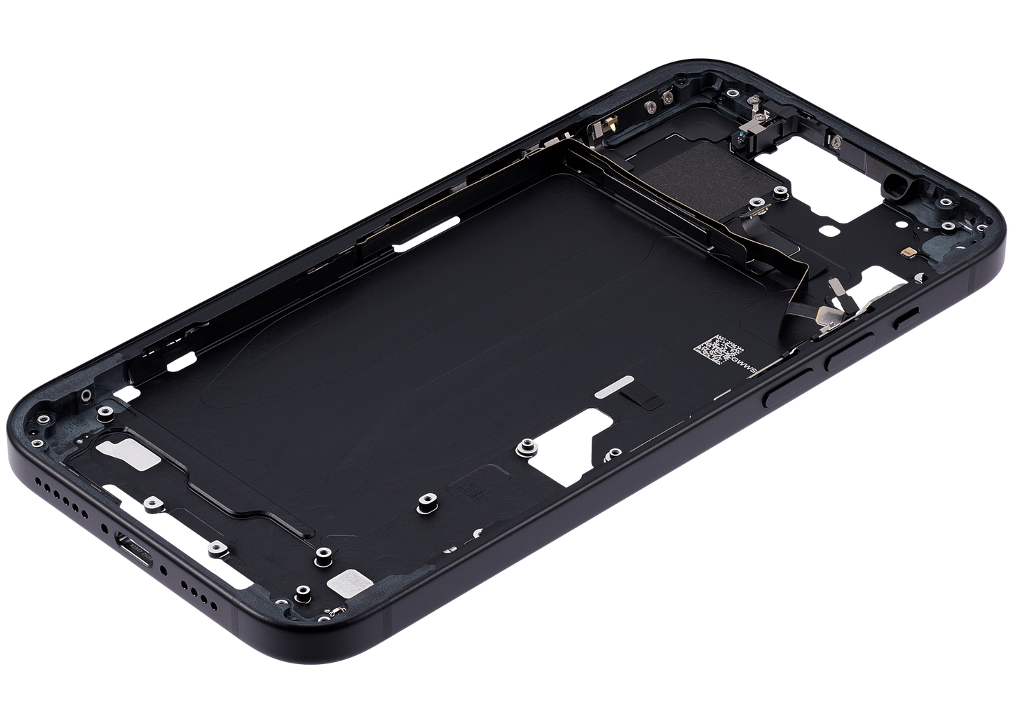 Mid-Frame Housing W/ Small Parts For iPhone 15 Plus (US Version) (Used OEM Pull: Grade A) (Black)