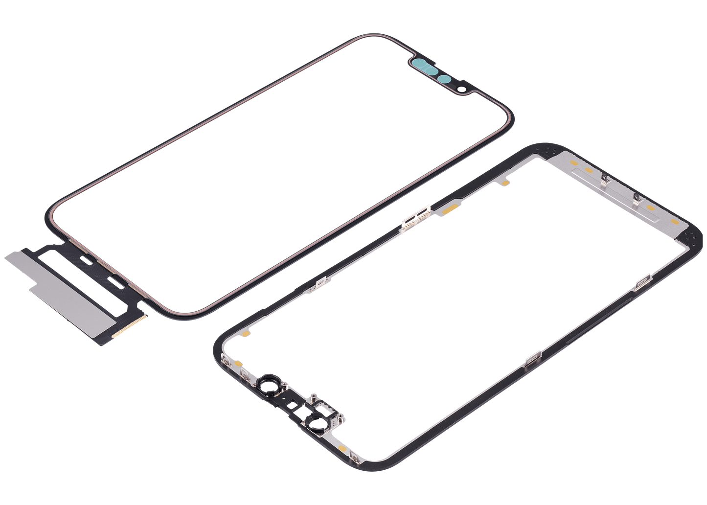4 in 1 Short Flex (Digitizer Touch With Glass + OCA + Frame Pre-installed) For iPhone 13 (OCA Master)