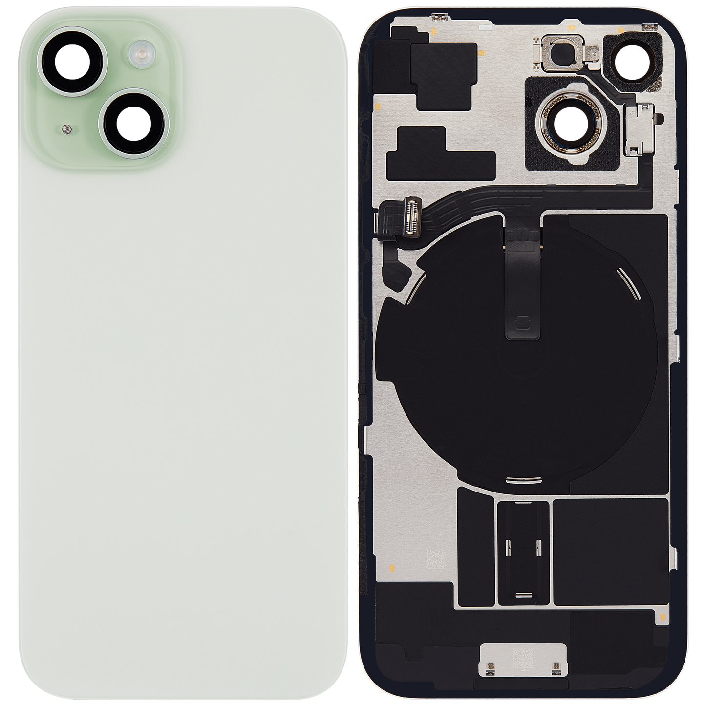 Back Glass w/ MagSafe Magnet & NFC & Flashlight Flex For iPhone 15 (Used OEM Pull: Grade A) (Green)