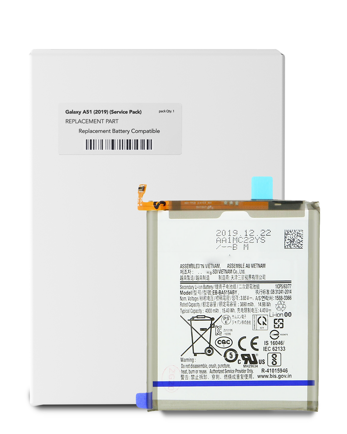 Replacement Battery For Samsung Galaxy A51 4G (A515 / 2019) (EB-BA515ABY) (Service Pack) - product image 1