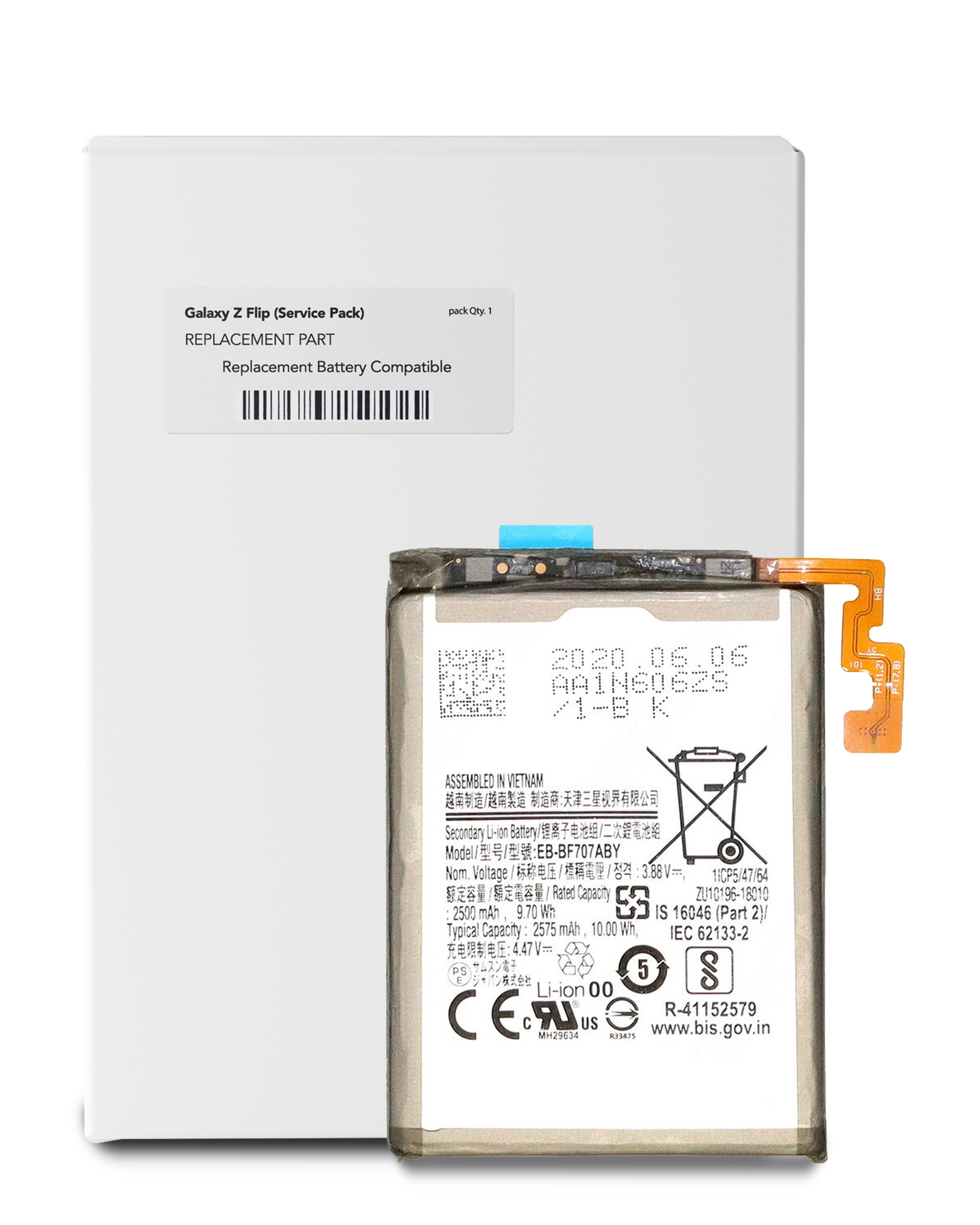 Main Replacement Battery For Samsung Galaxy Z Flip 4G / 5G (Service Pack) - Main View