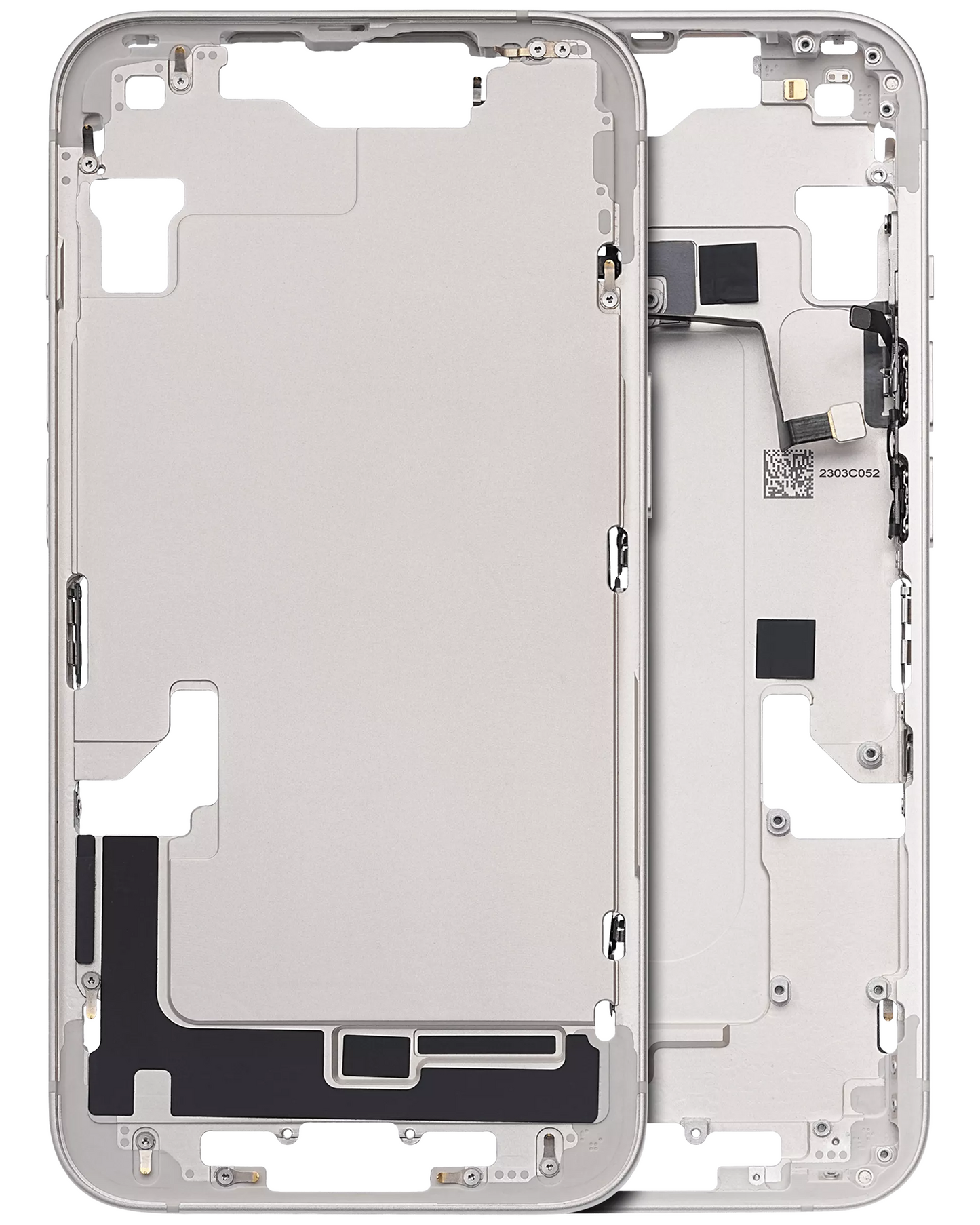 Mid-Frame Housing W/ Small Parts For iPhone 14 (US Version) (Used OEM Pull: Grade C) (Starlight)