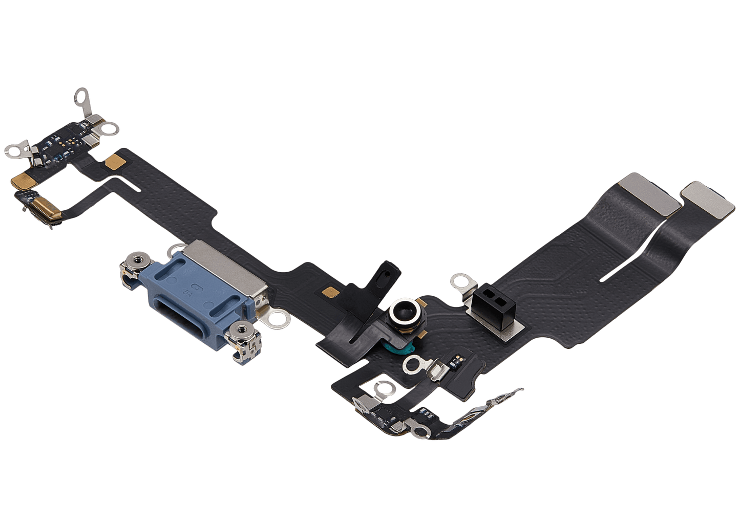 Charging Port Flex Cable For iPhone 14 (Used OEM Pull) (Blue)