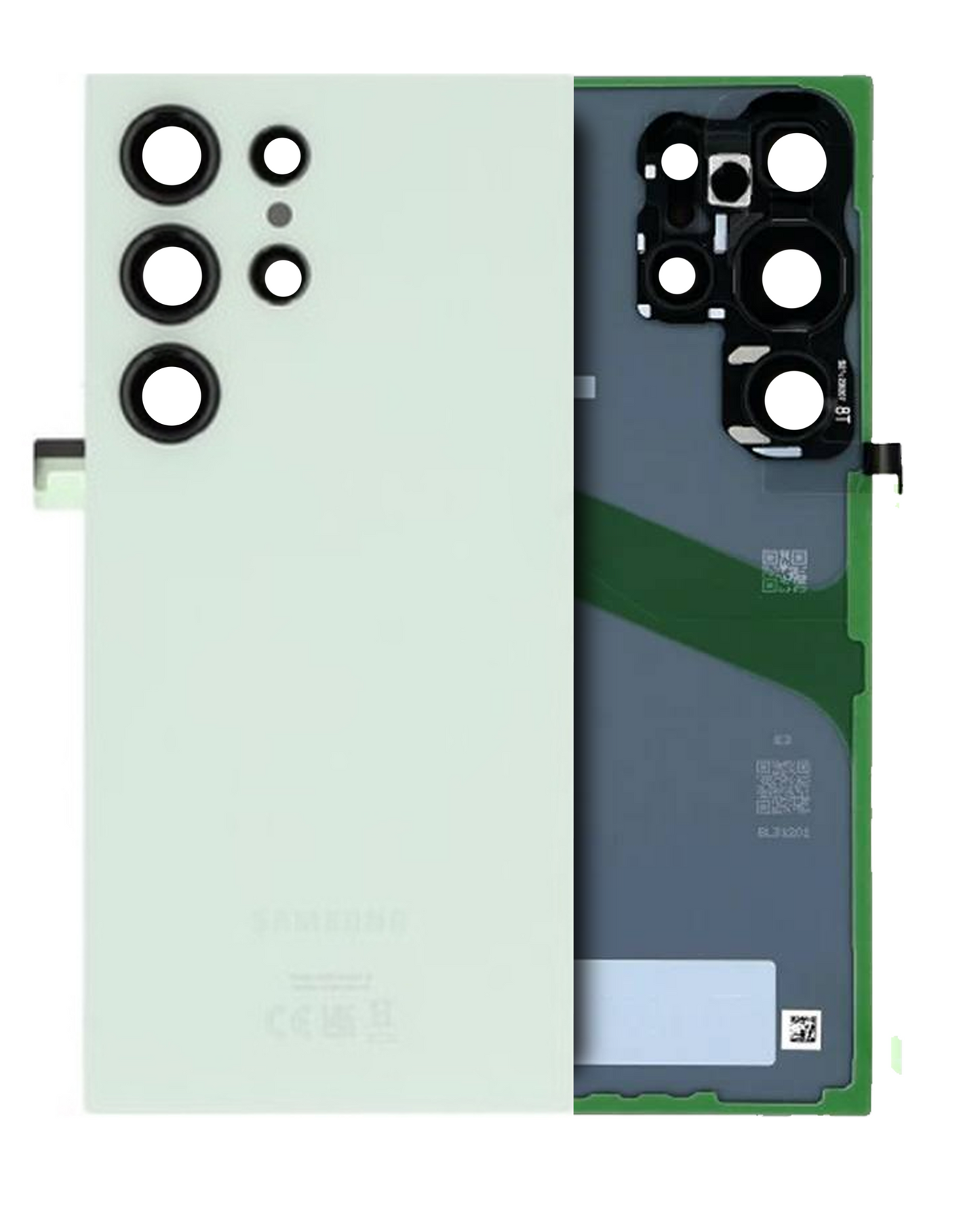 Back Cover Glass With Camera Lens For Samsung Galaxy S24 Ultra (Service Pack) (Titanium Green)