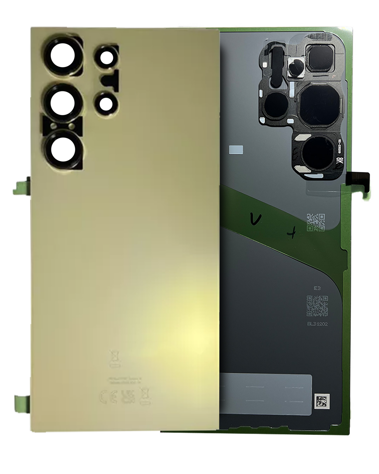 Back Cover Glass With Camera Lens For Samsung Galaxy S24 Ultra (Service Pack) (Titanium Yellow)
