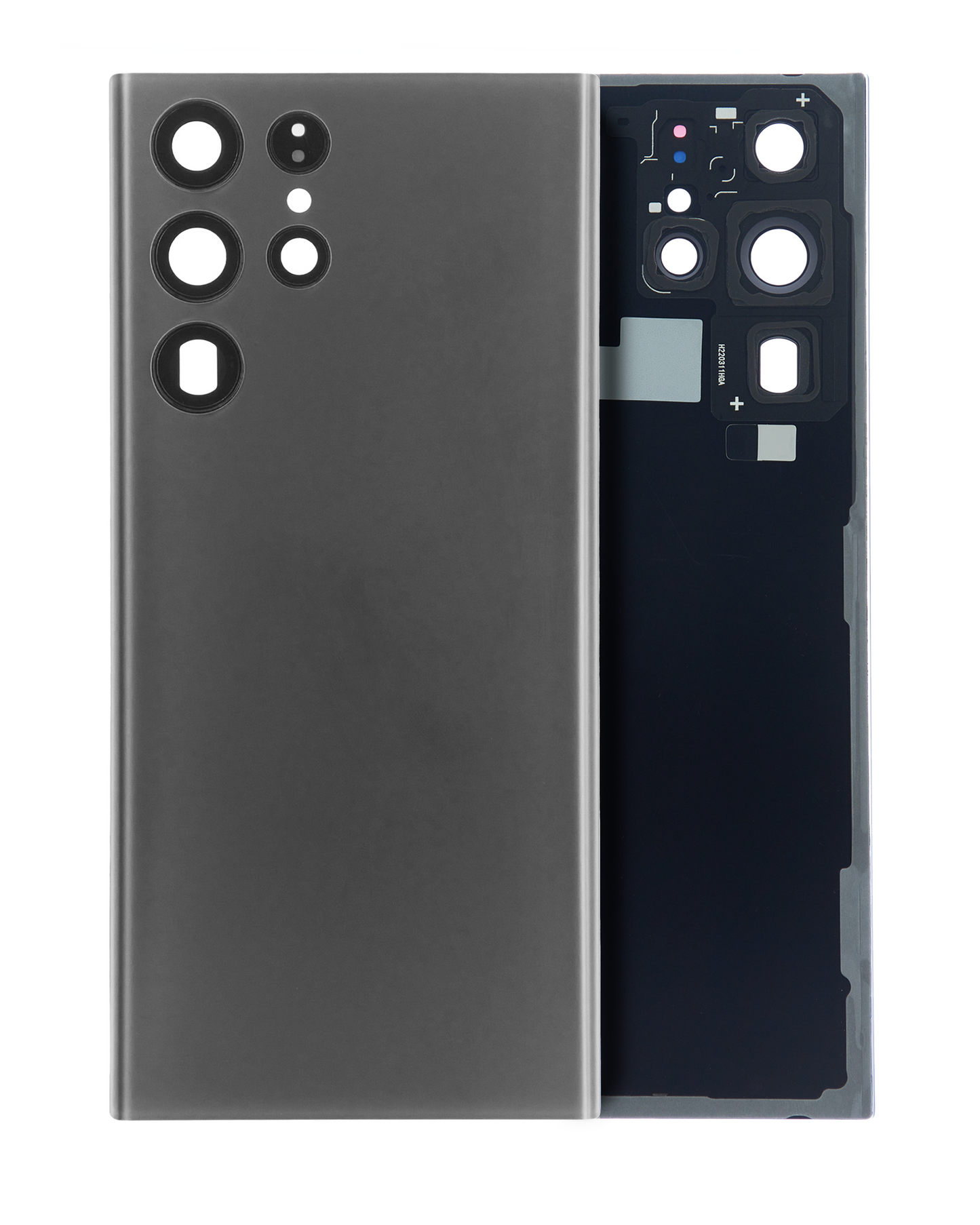Back Cover Glass With Camera Lens For Samsung Galaxy S22 Ultra (Service Pack) (Graphite)