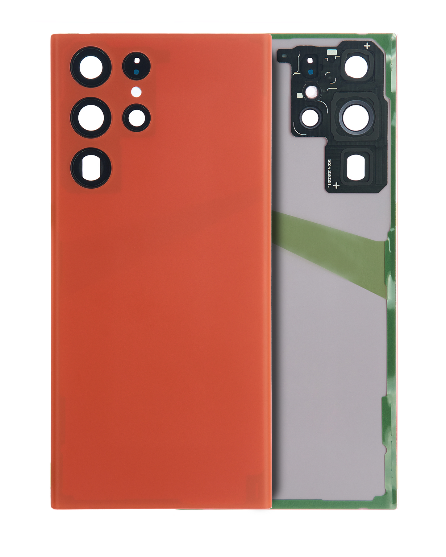 Back Cover Glass With Camera Lens For Samsung Galaxy S22 Ultra (Service Pack) (Red)
