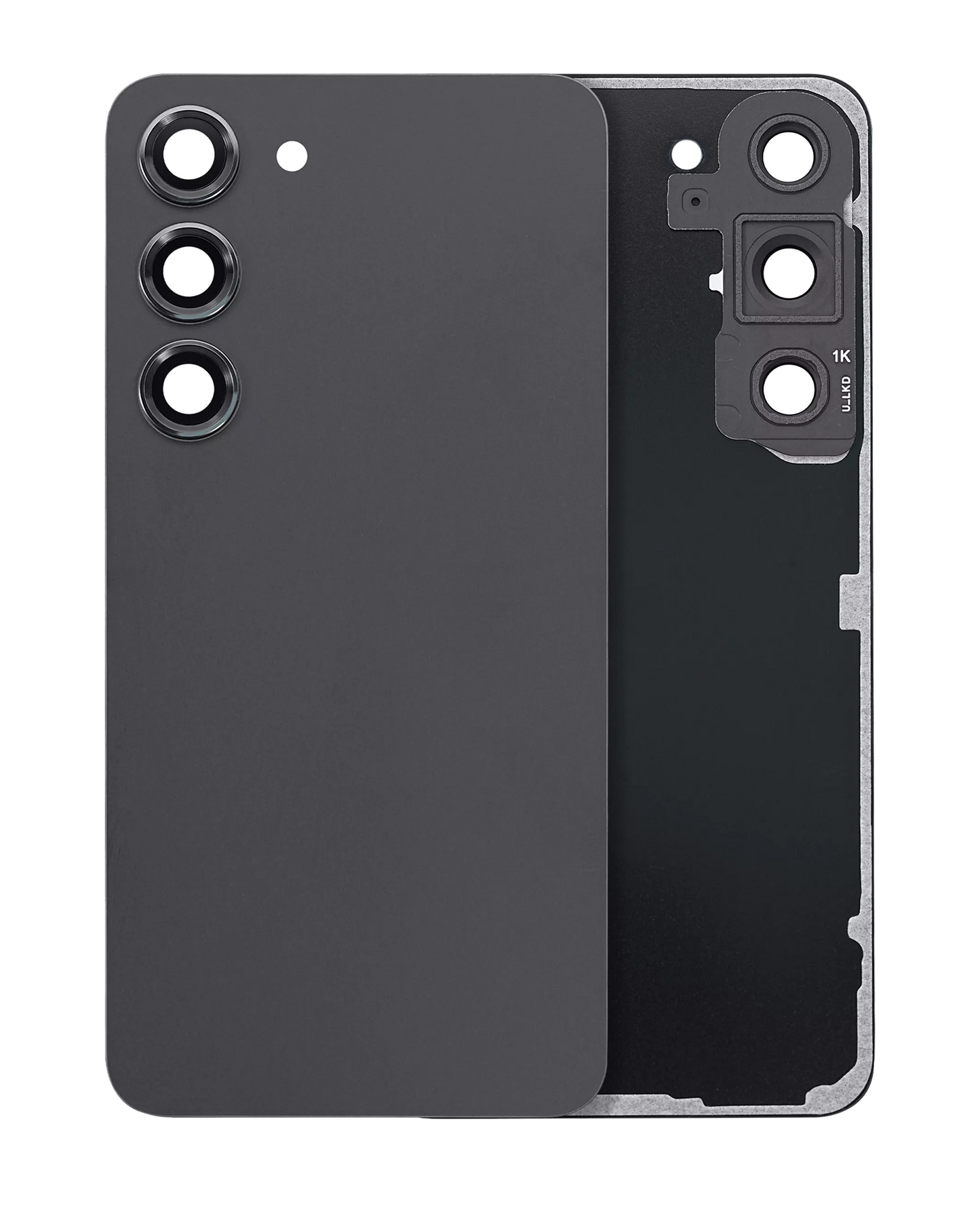 Back Cover Glass With Camera Lens For Samsung Galaxy S23 5G (No Logo) (Aftermarket Plus) (Phantom Black)