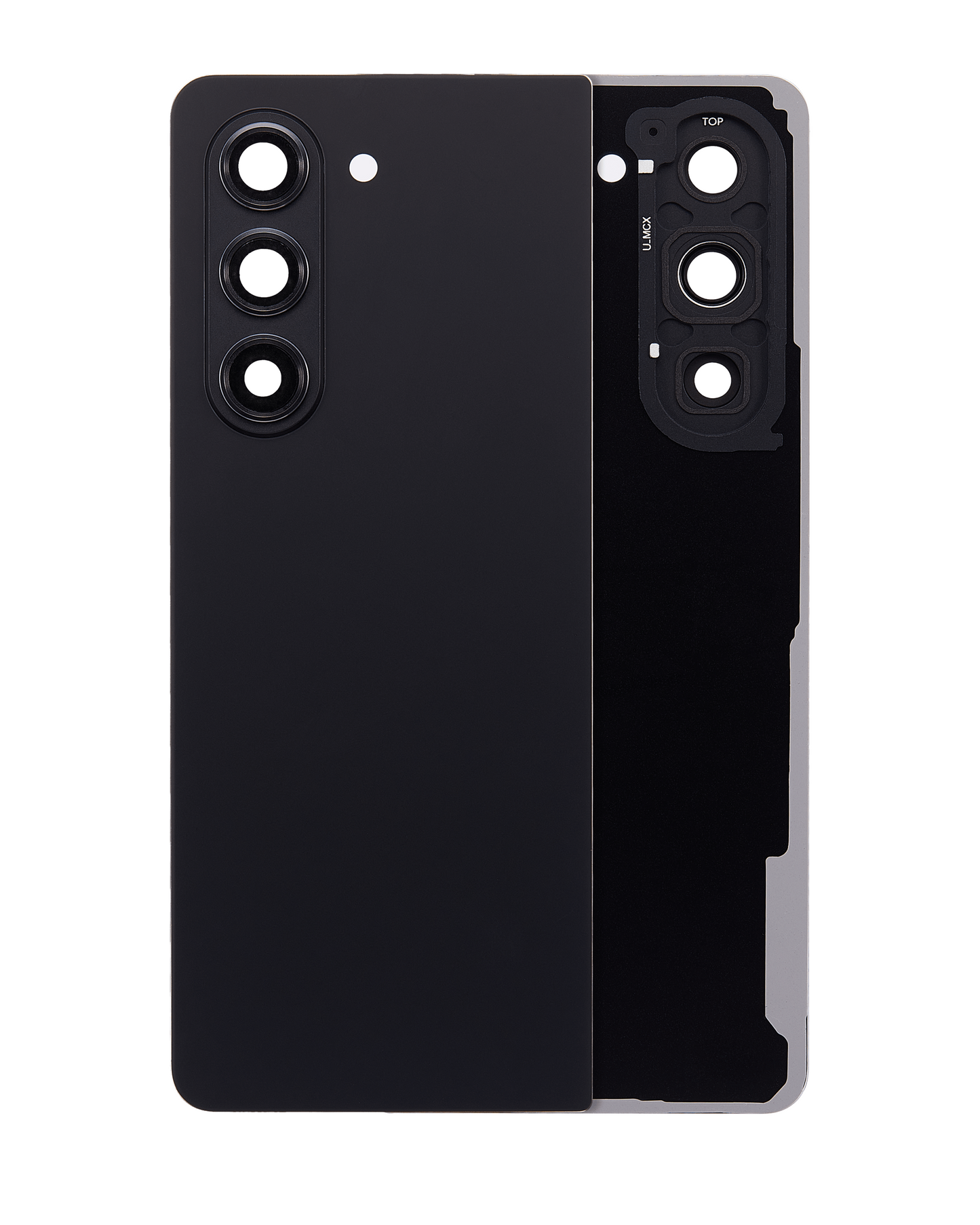 Back Cover Glass With Camera Lens For Samsung Galaxy Z Fold 5 (Service Pack) (Phantom Black) clear view