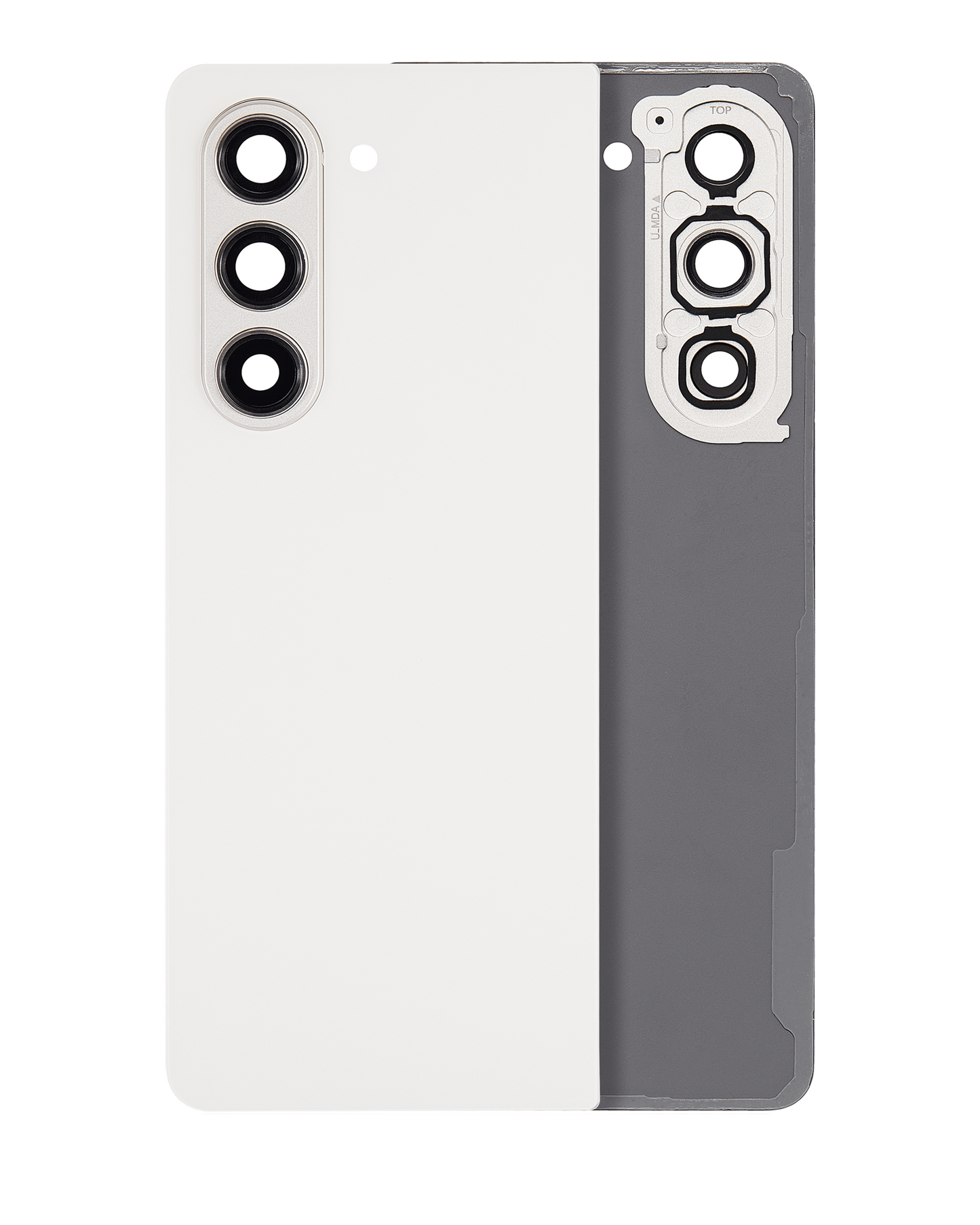 Back Cover Glass With Camera Lens For Samsung Galaxy Z Fold 5 (Service Pack) (Cream) clear view