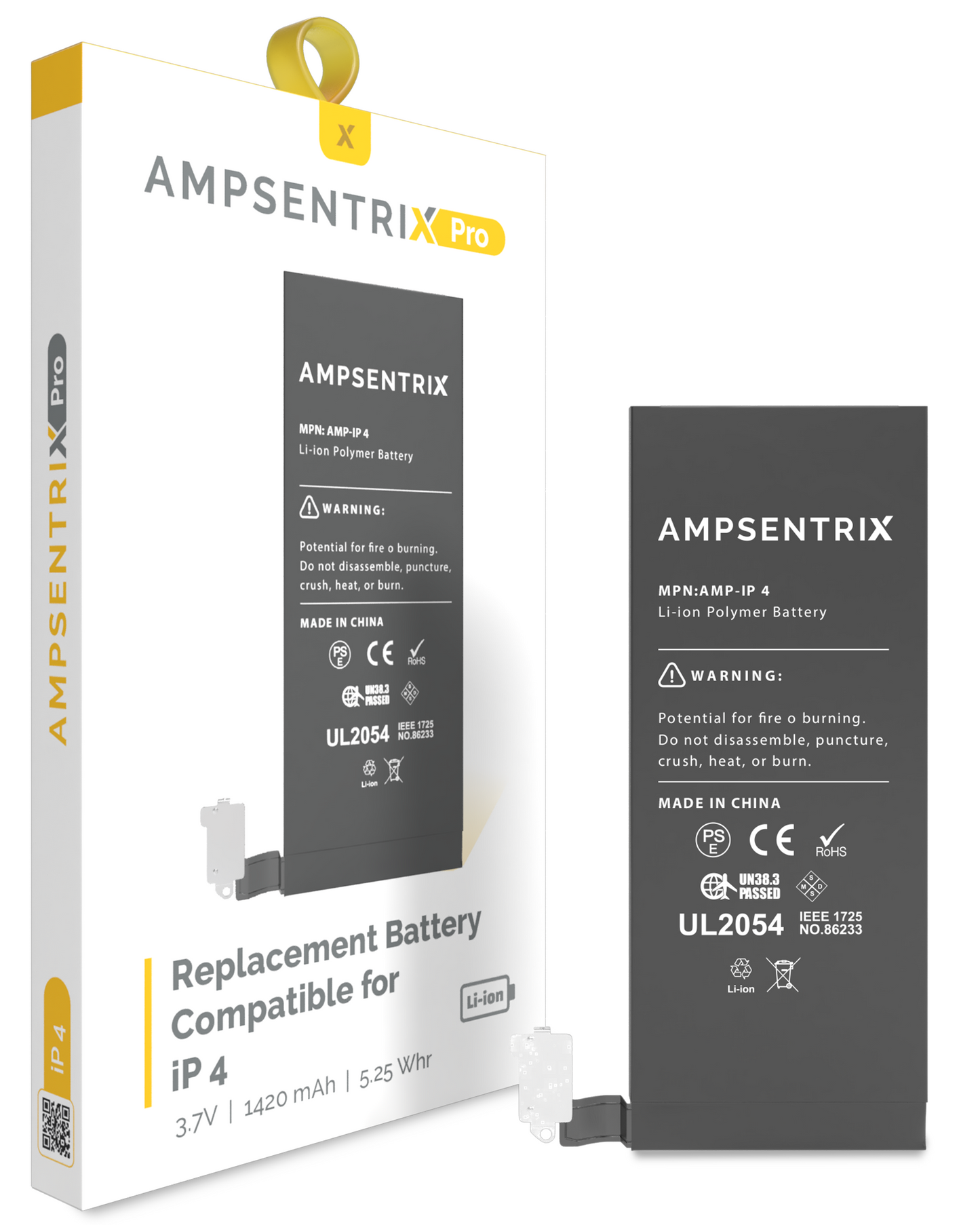 Replacement Battery For iPhone 4 (AmpSentrix Pro)