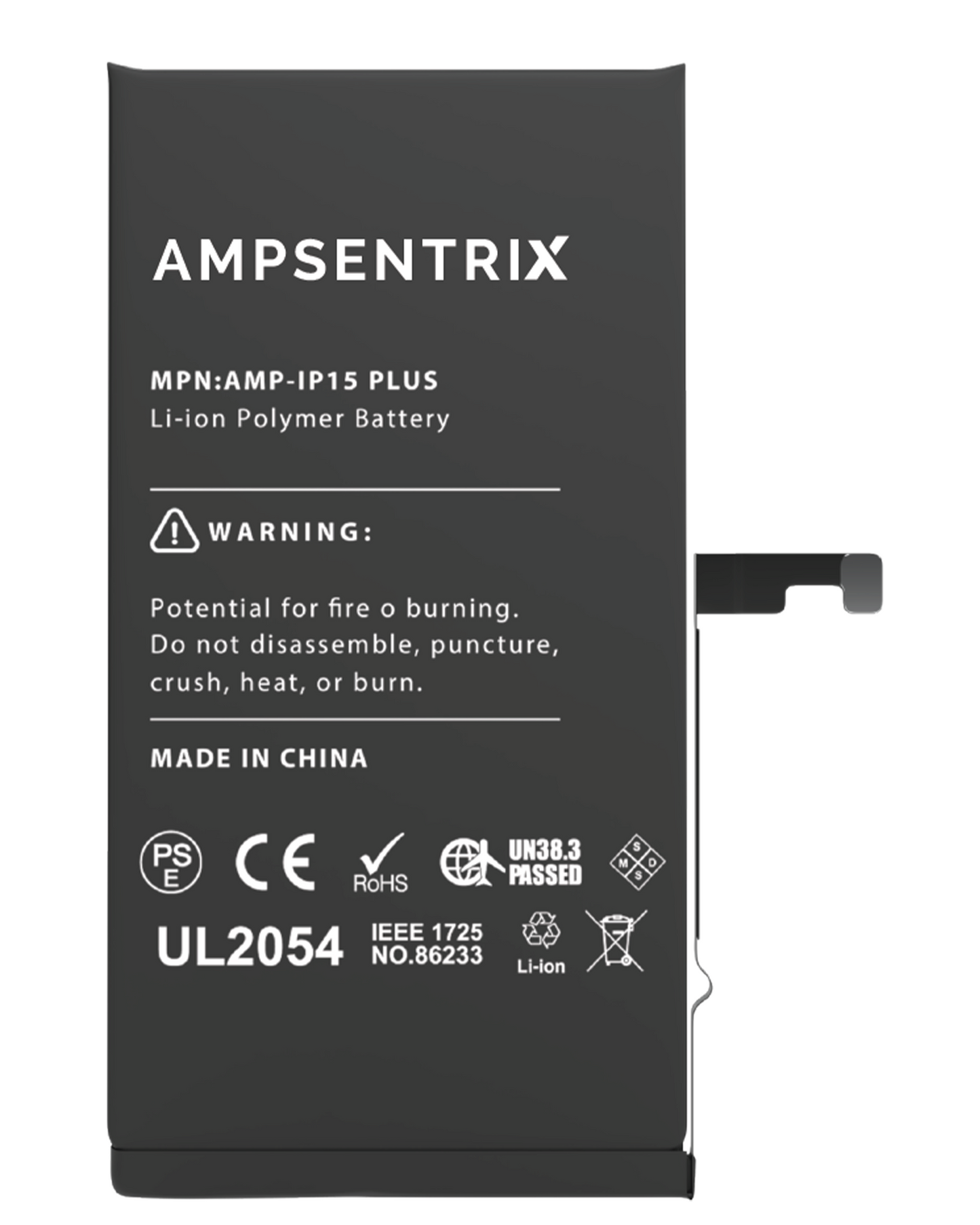 Replacement Battery For iPhone 15 Plus (AmpSentrix Basic Extended)