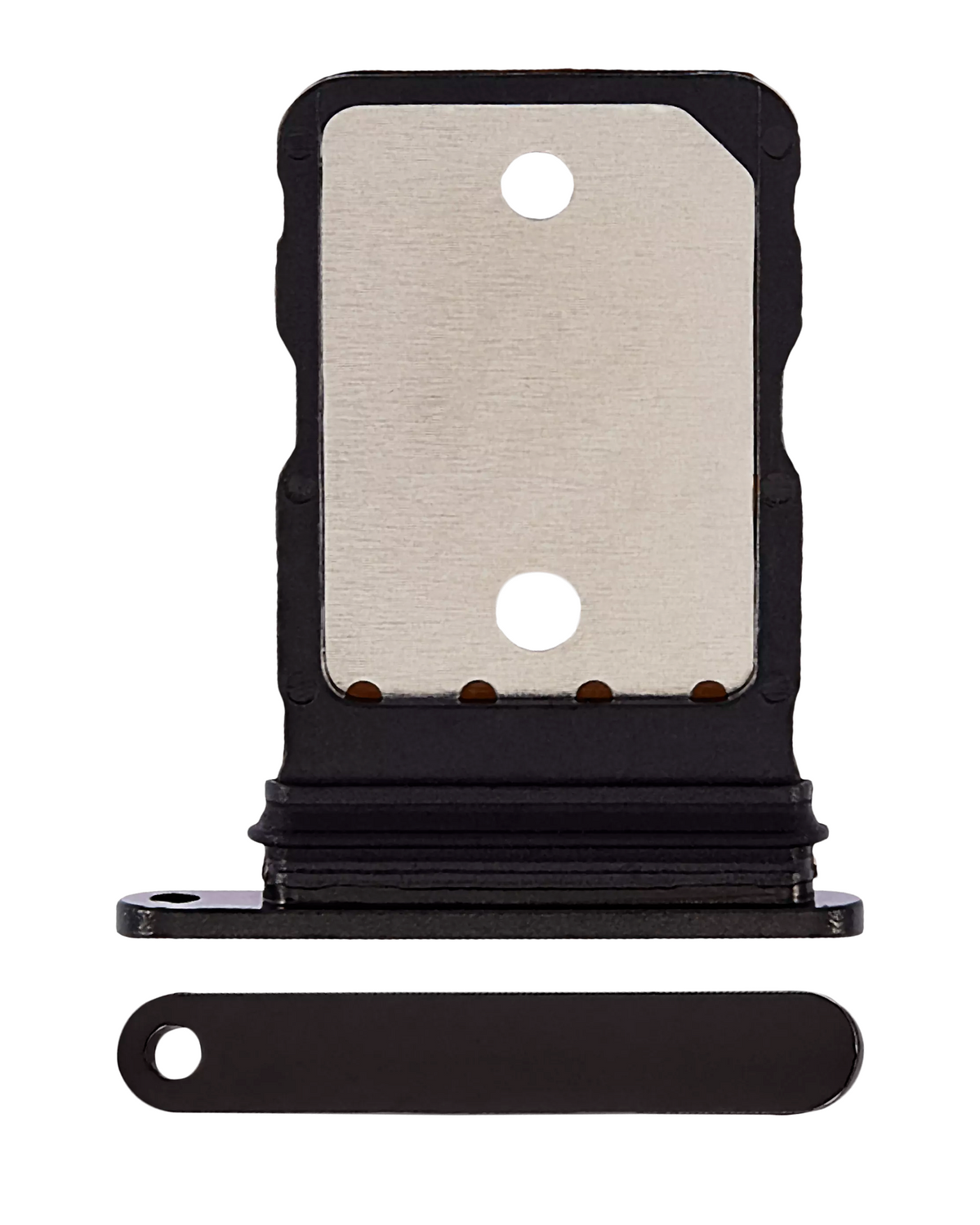 Single Sim Card Tray For Google Pixel 6A (Charcoal) - replacement part product view