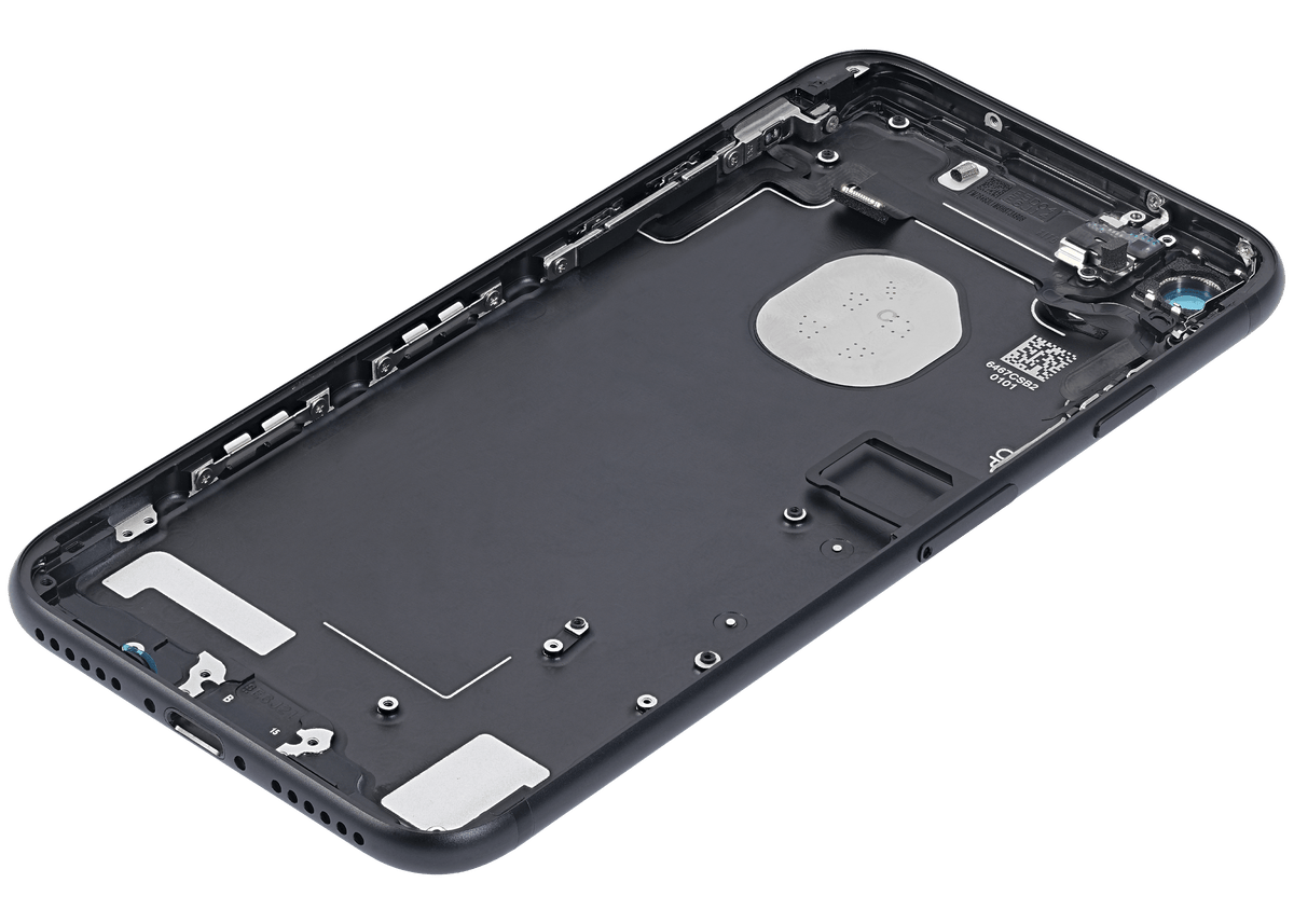 Back Housing W/ Small Parts For iPhone 7 (Used OEM Pull: Grade A) (Matte Black)