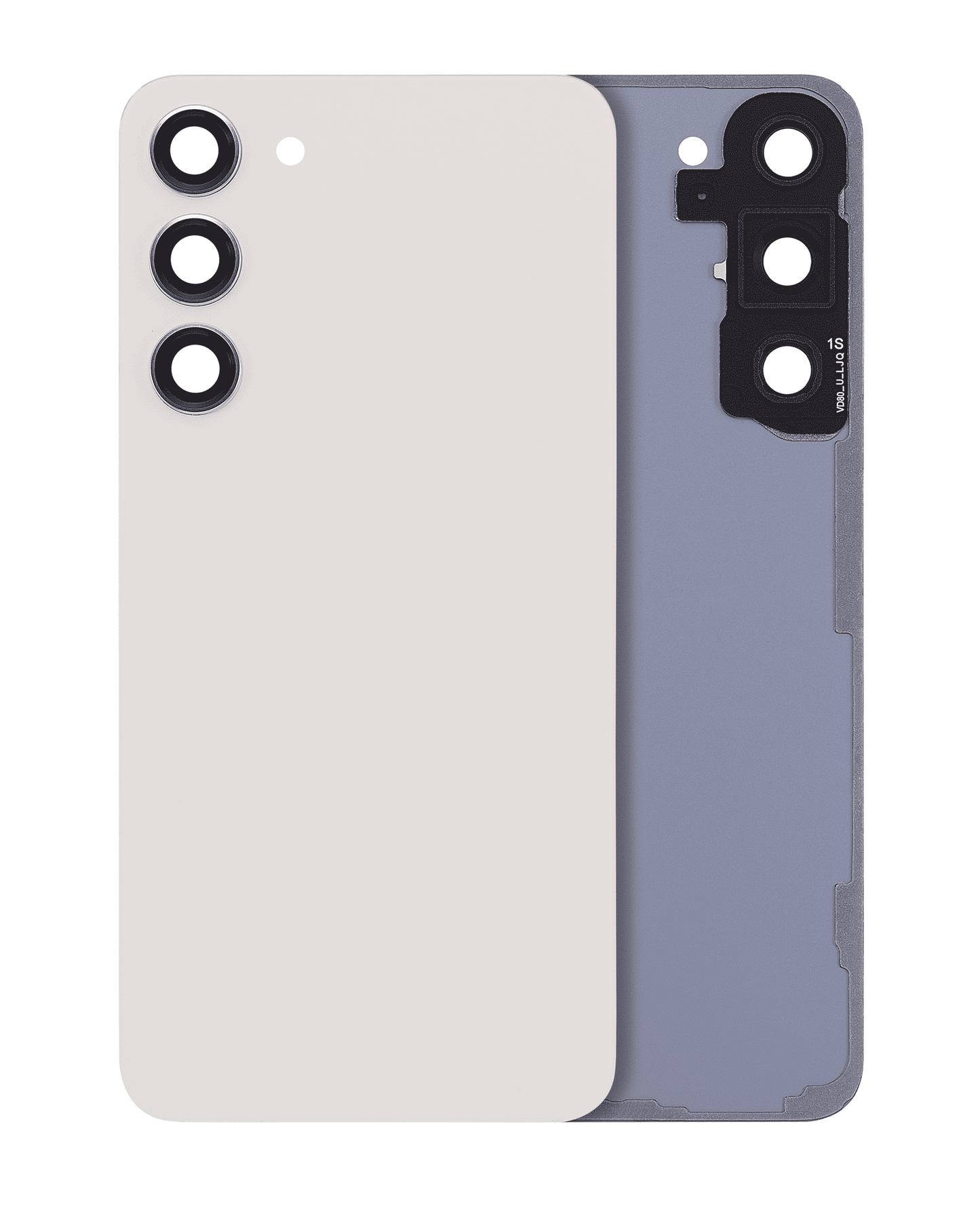 Back Cover Glass With Camera Lens For Samsung Galaxy S23 Plus 5G (No Logo) (Aftermarket Plus) (Cream)