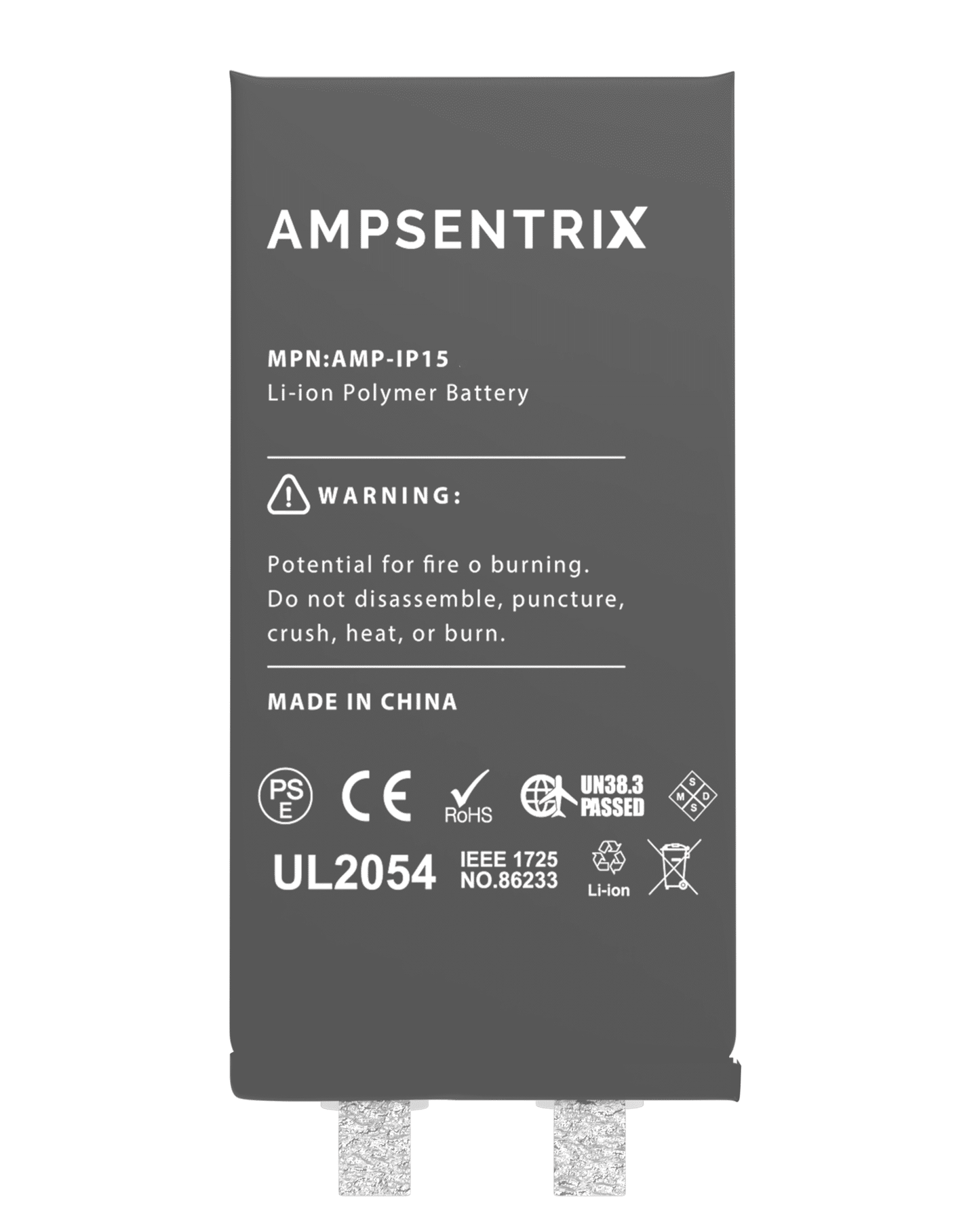 Replacement Battery For iPhone 15 (Spot Welding Required) (AmpSentrix Core Extended)