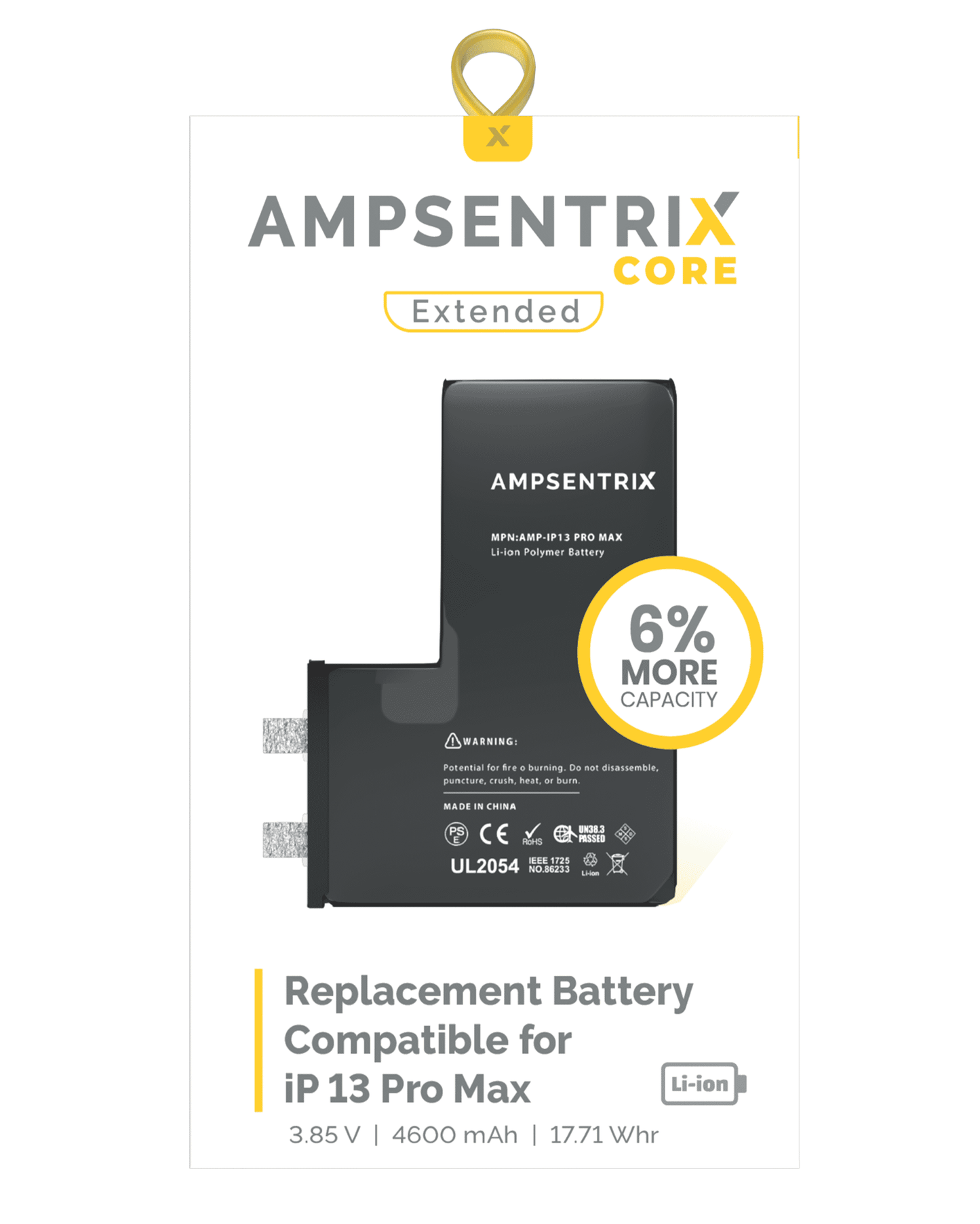 Replacement Battery For IPhone 13 Pro Max (Spot Welding Required) (AmpSentrix Core Extended)