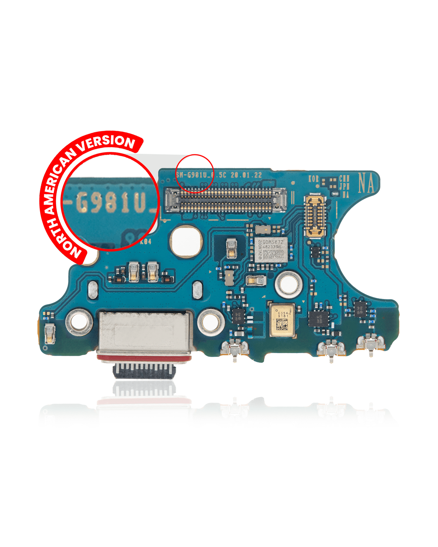 Charging Port With Board For Samsung Galaxy S20 5G (G981U) (US Version) (Service Pack)