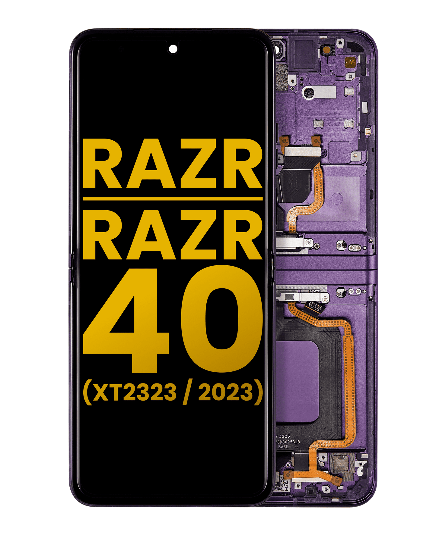 Main OLED Assembly With Frame For Motorola Razr 2023 / Razr 40 (XT2323 / 2023) - Motorola replacement part image 1