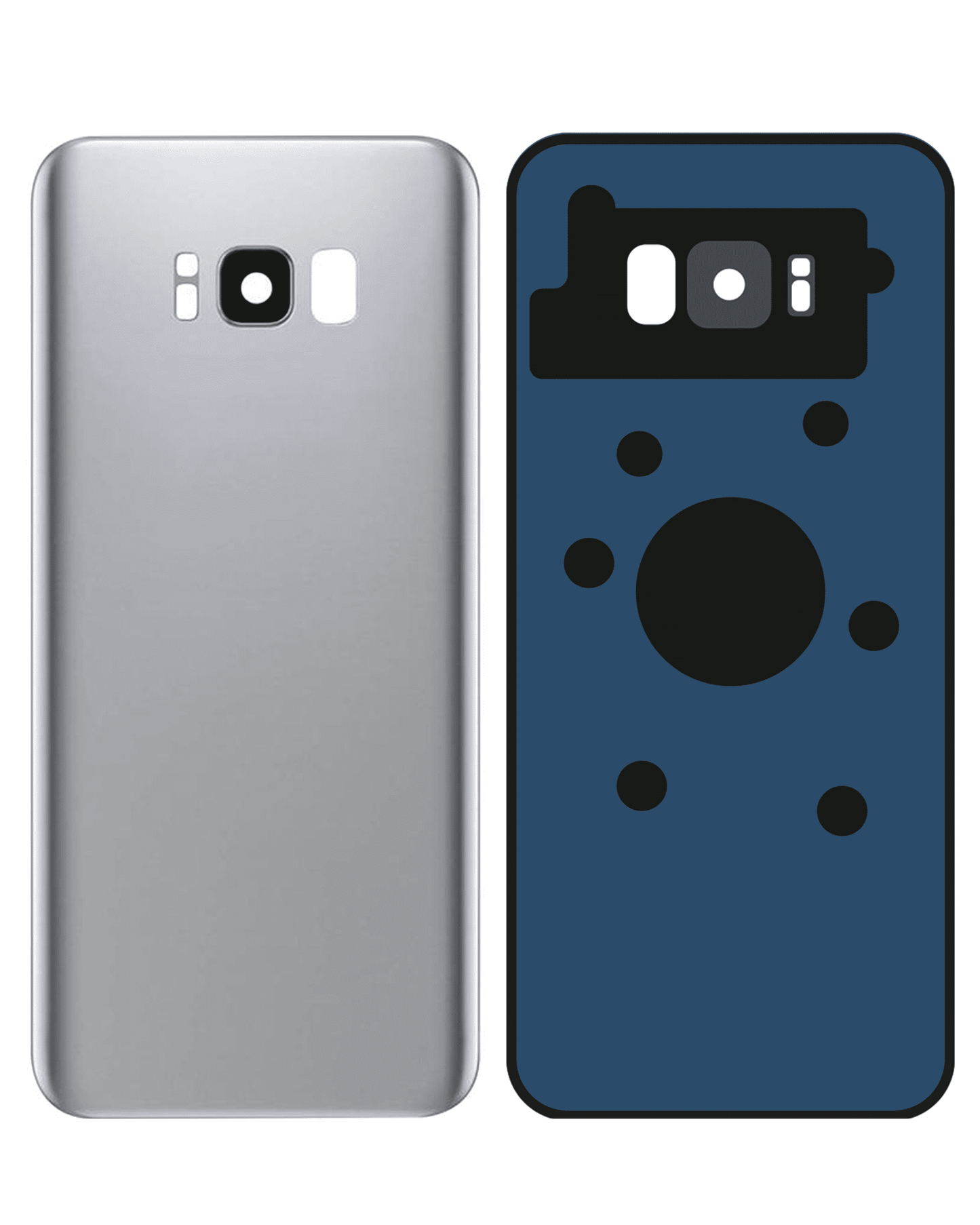 Back Cover Glass With Camera Lens For Samsung Galaxy S8 (Service Pack) (Arctic Silver)