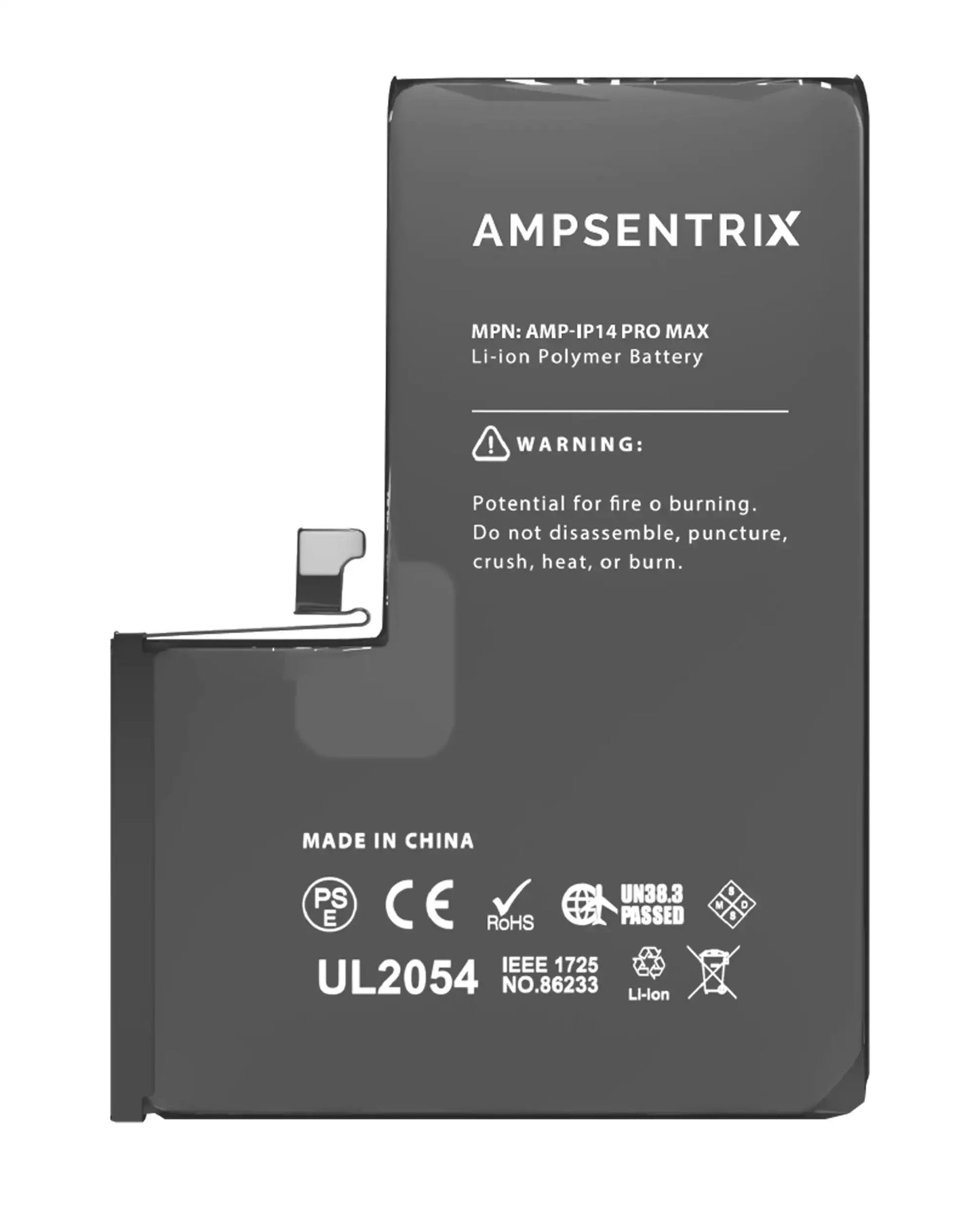 Extended Capacity Replacement Battery For iPhone 14 Pro Max (AmpSentrix Basic Extended)