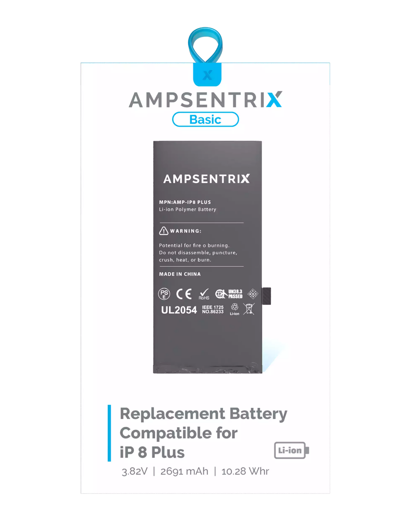 Replacement Battery For iPhone 8 Plus (AmpSentrix Basic)