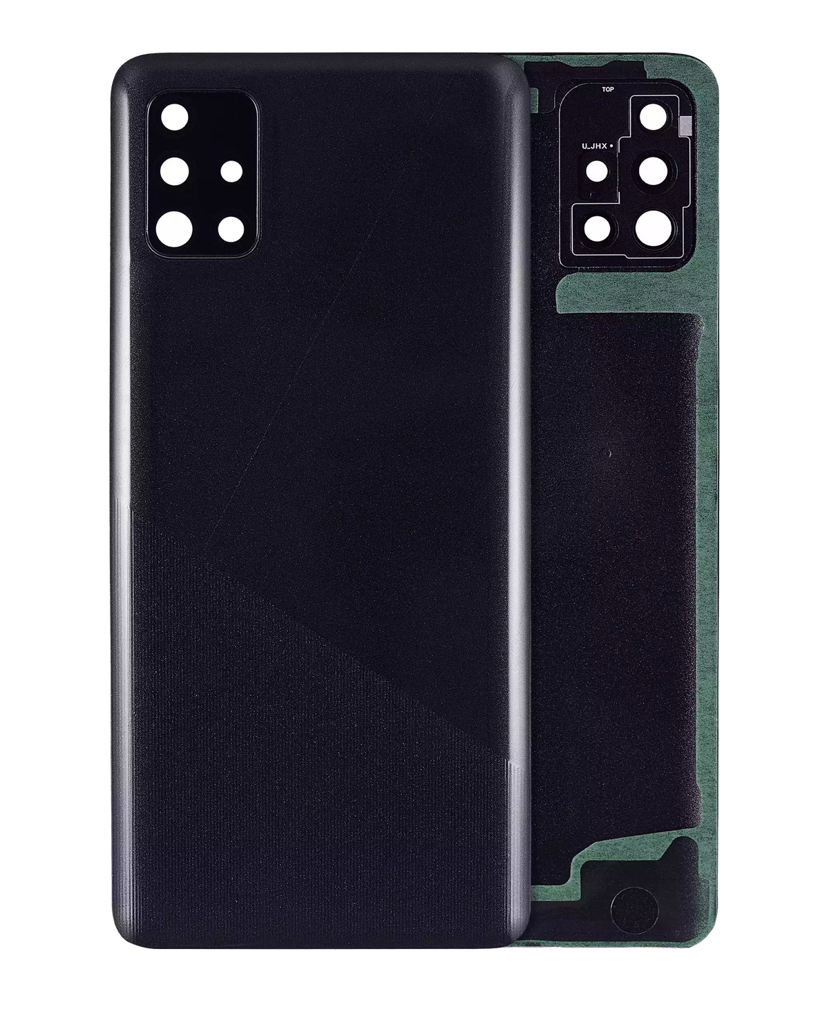 Back Cover Glass With Camera Lens For Samsung Galaxy A51 4G (A515 / 2019) (Service Pack) (Prism Crush Black) - product image 1