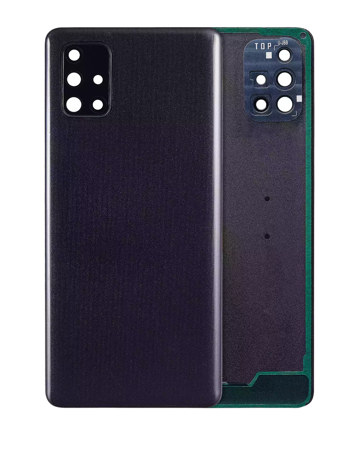 Back Cover Glass With Camera Lens For Samsung Galaxy A71 (A715 / 2020) (Service Pack) (Black) - product image 1