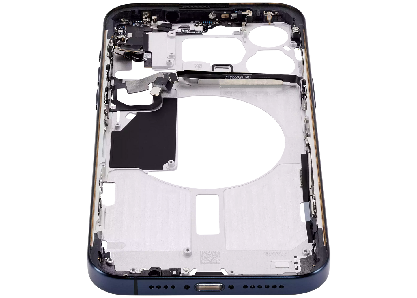 Mid-Frame Housing W/ Small Parts For iPhone 15 Pro Max (US Version) (Aftermarket Plus) (Blue Titanium)