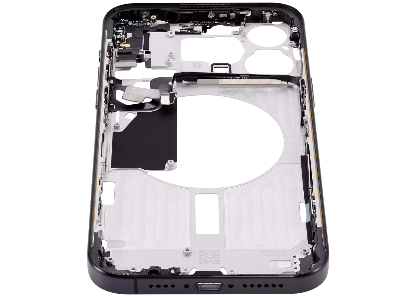 Mid-Frame Housing W/ Small Parts For iPhone 15 Pro Max (EU / Global Version) (Aftermarket Plus) (Black Titanium)