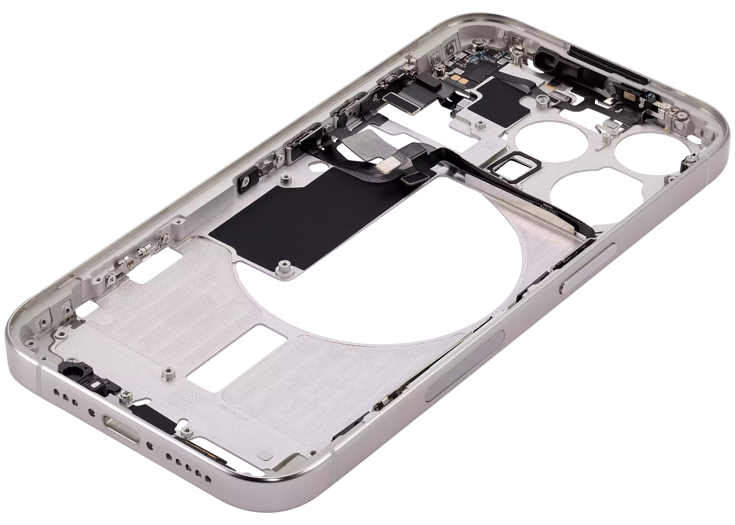 Mid-Frame Housing W/ Small Parts For iPhone 15 Pro (US Version) (Used OEM Pull: Grade B) (White Titanium)