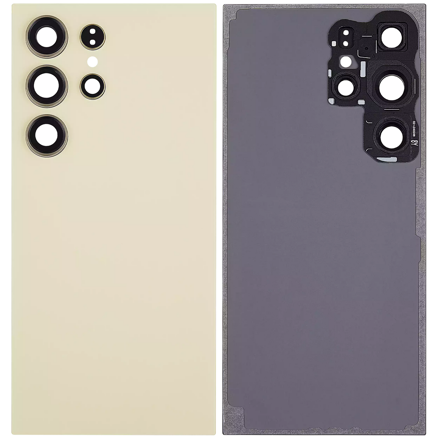 Back Cover Glass With Camera Lens For Samsung Galaxy S24 Ultra 5G (No Logo) (Aftermarket Plus) (Titanium Yellow)