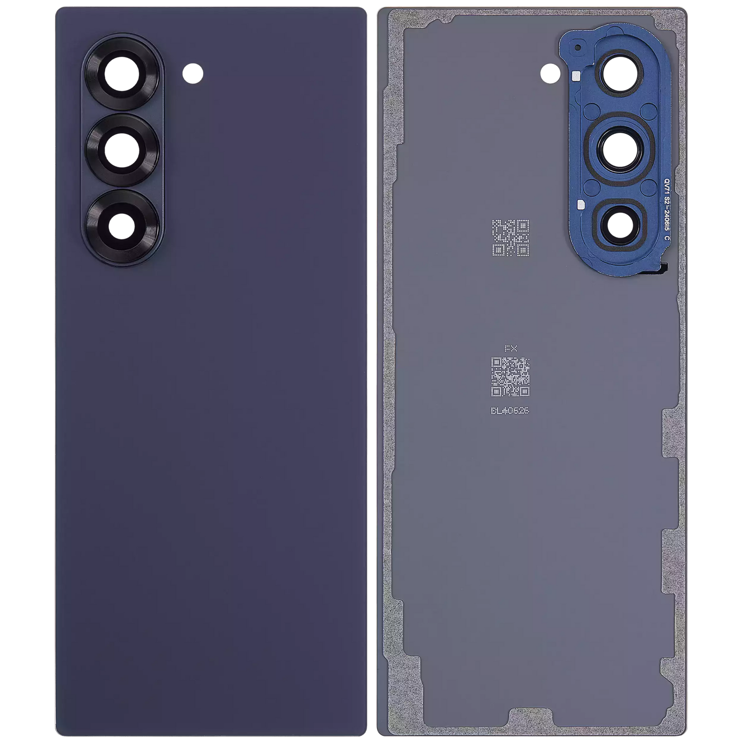 Replacement Back Cover Glass With Camera Lens For Samsung Galaxy Z Fold 6 5G (Aftermarket Plus) (Navy) front view