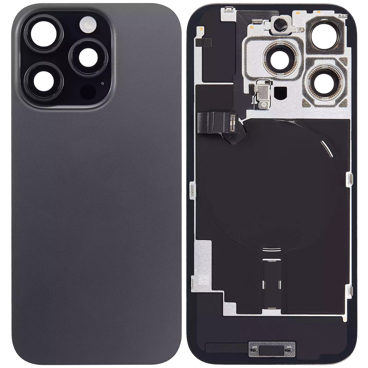 Back Glass w/ MagSafe Magnet & NFC & Flashlight Flex For iPhone 16 Pro (Used OEM Pull: Grade A) (Black Titanium) — product photo 6
