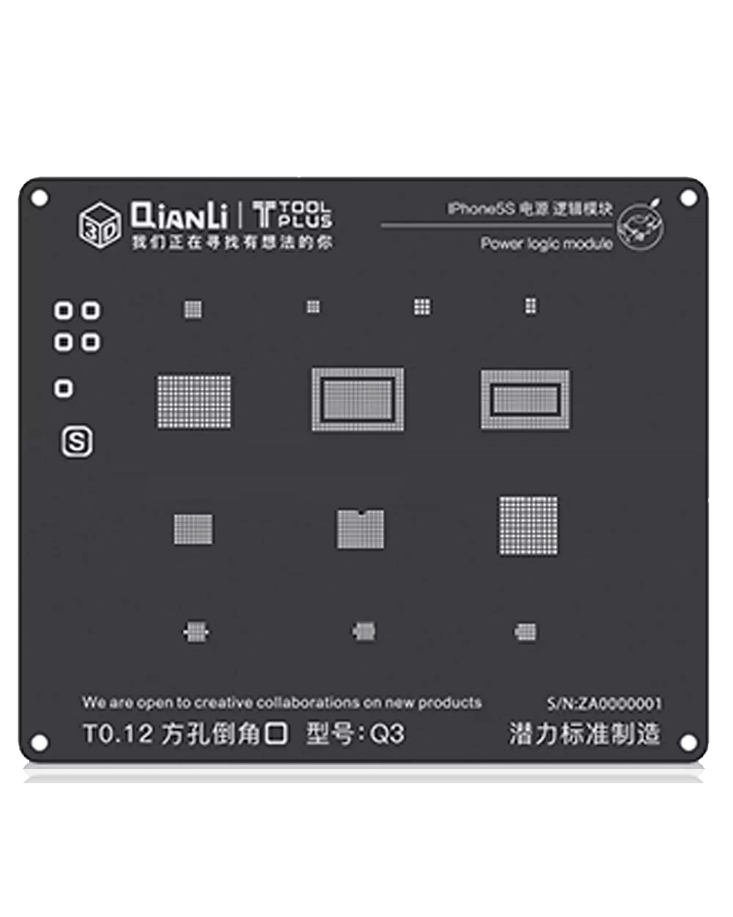 3D Power Logic iBlack Stencil For iPhone 5S (Q3) (Qianli)