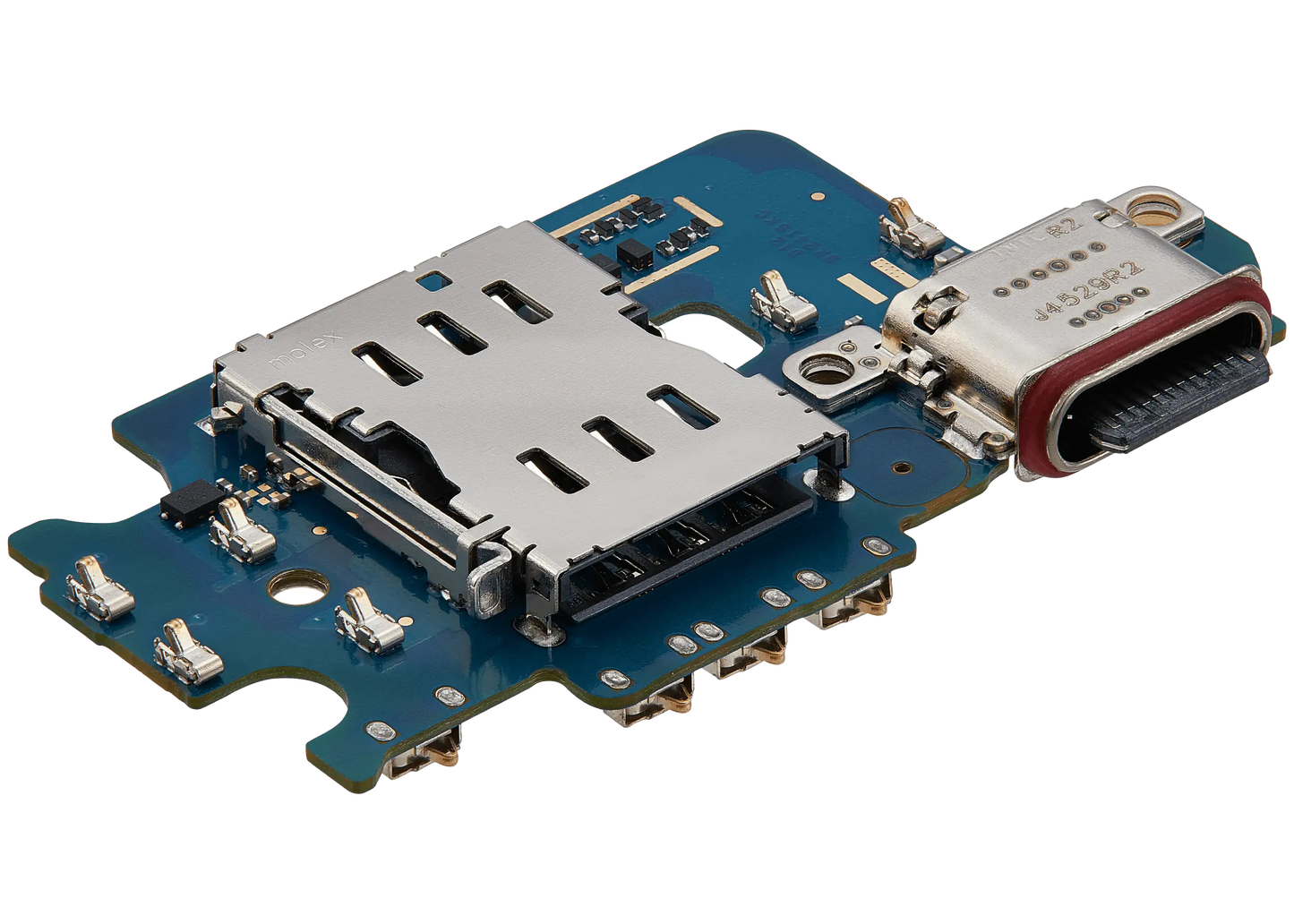 Charging Port Board With Sim Card Reader For Samsung Galaxy S24 5G (S9210) (Dual Card Version) (Premium)