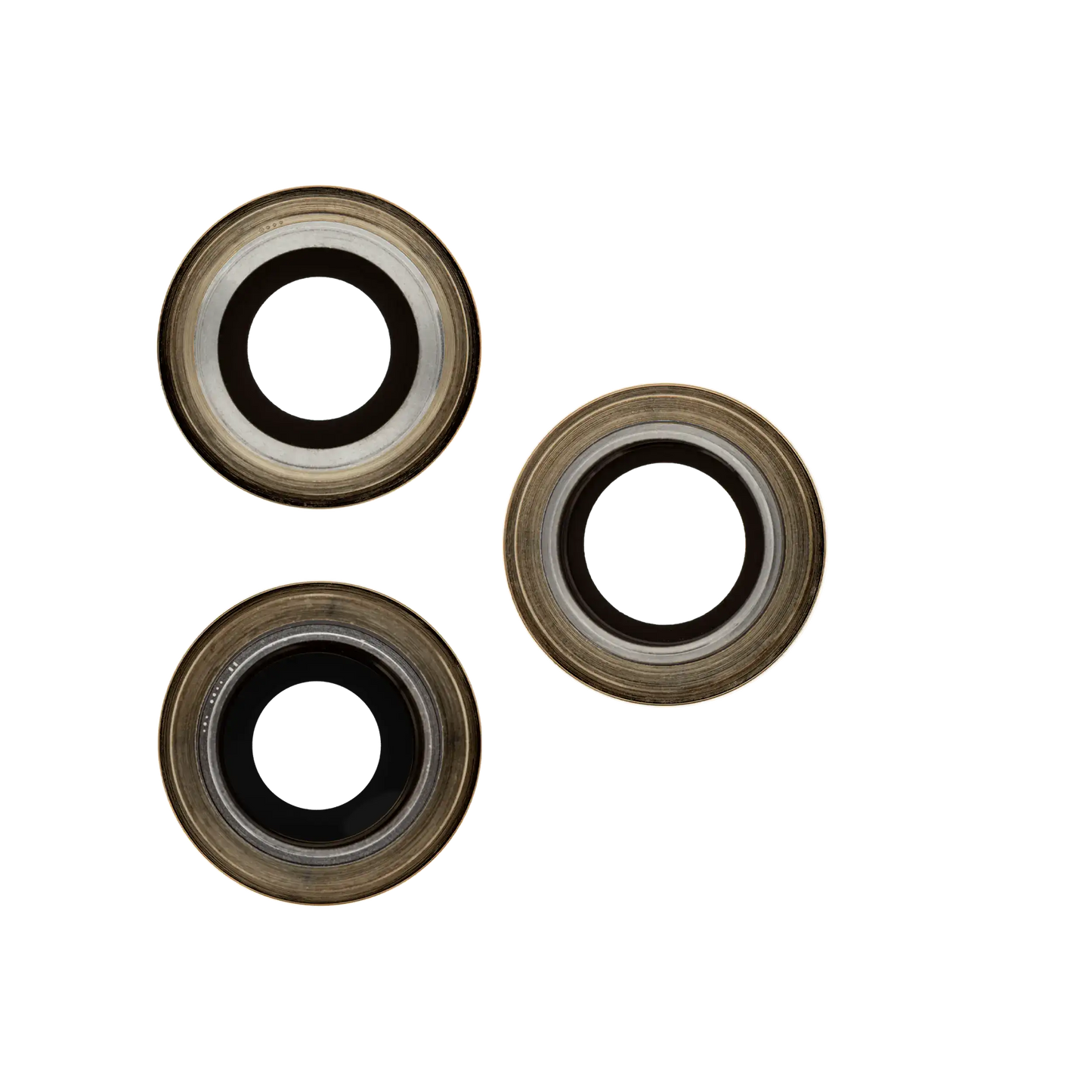 Back Camera Lens With Bracket & Bezel For iPhone 12 Pro Max (3 Piece Set) (Aftermarket Plus) (Gold)