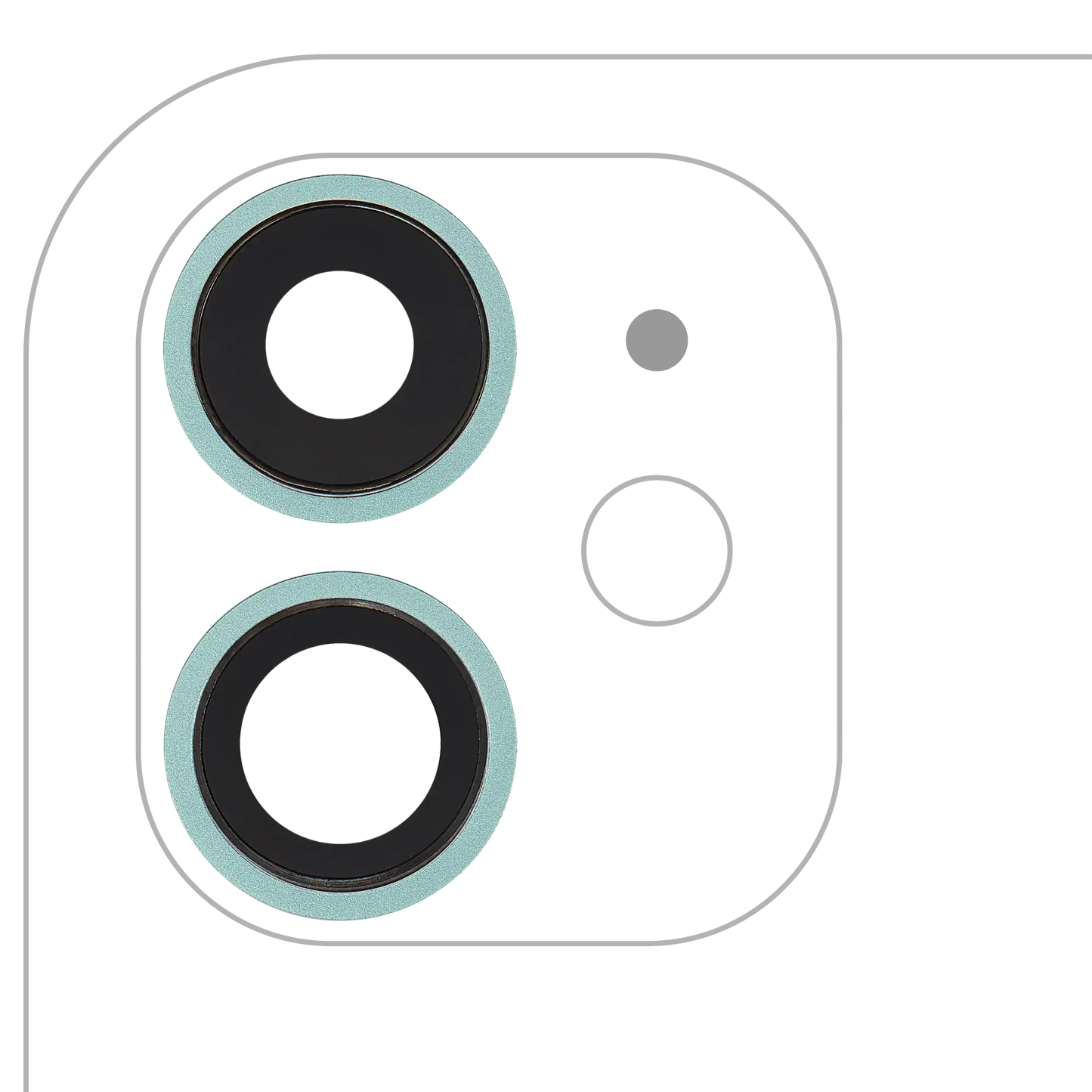 Back Camera Lens With Bracket & Bezel For iPhone 11 ( 2 Piece) (Aftermarket Plus) (Green)