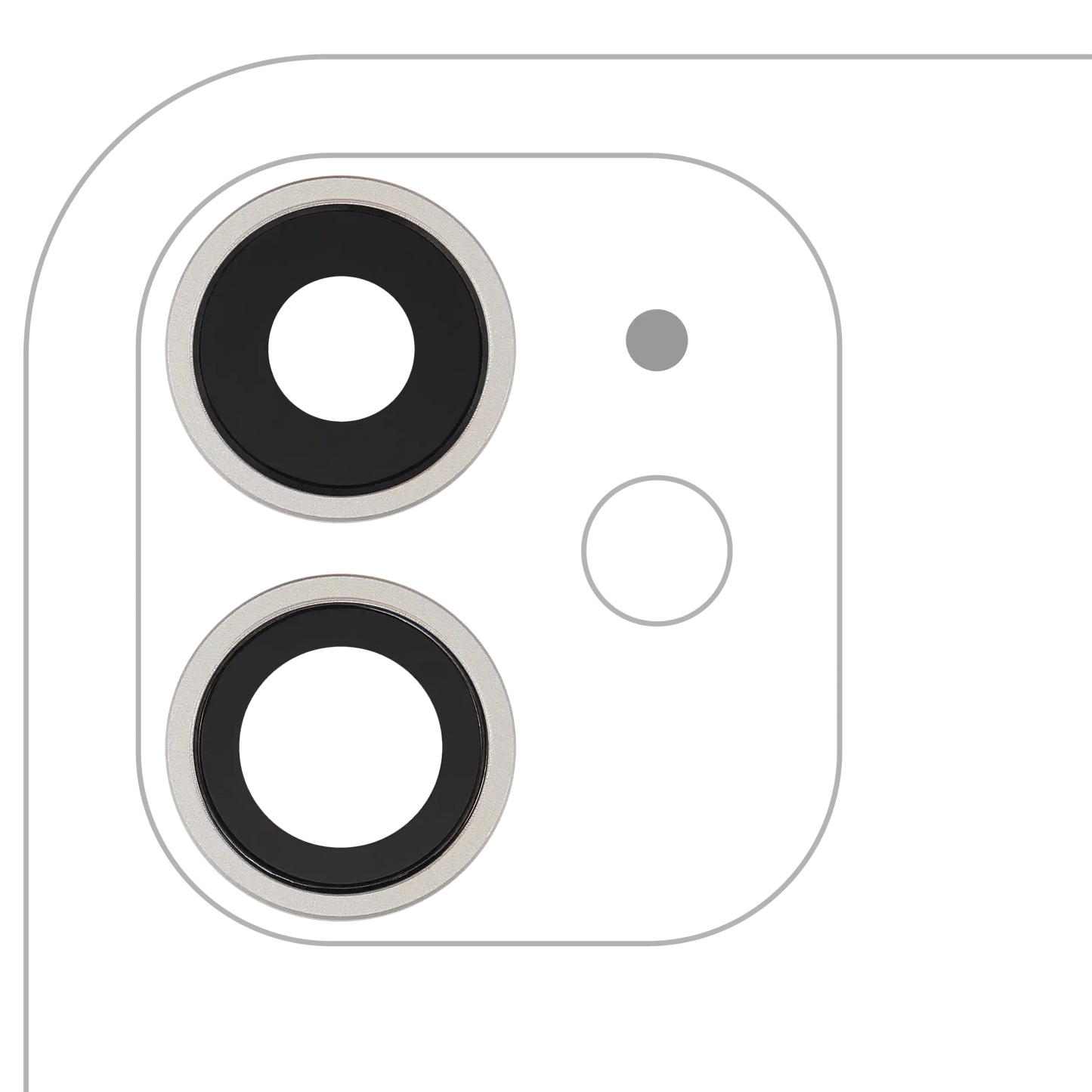 Back Camera Lens With Bracket & Bezel For iPhone 11 ( 2 Piece) (Aftermarket Plus) (White)