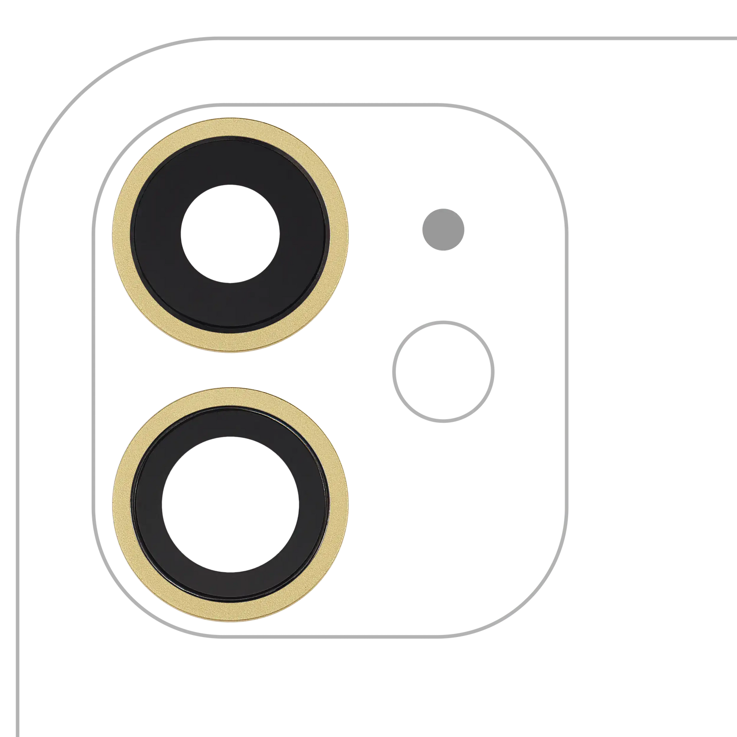 Back Camera Lens With Bracket & Bezel For iPhone 11 ( 2 Piece) (Aftermarket Plus) (Yellow)
