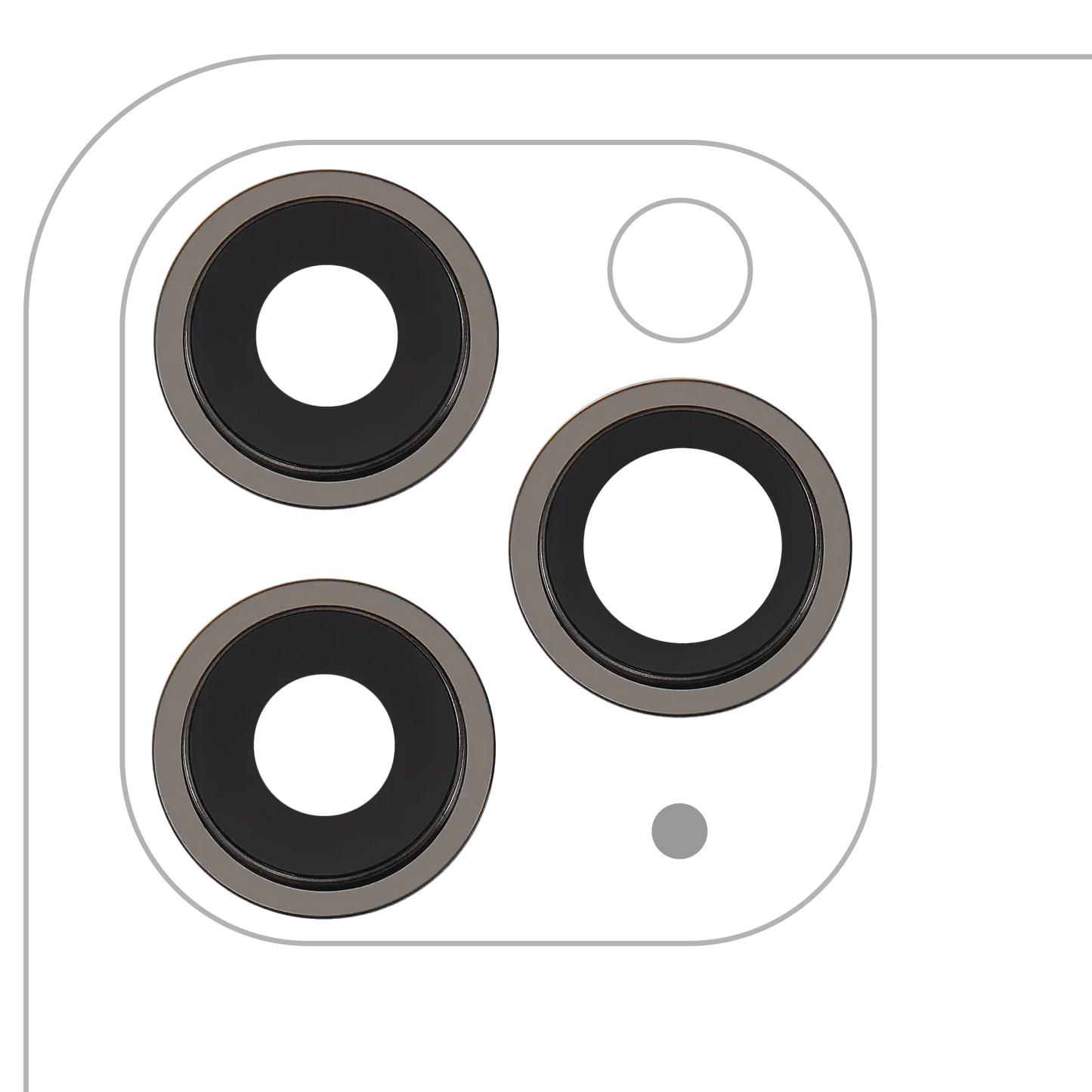 Back Camera Lens With Bracket & Bezel For iPhone 11 Pro / Pro Max (3 Piece Set) (Aftermarket Plus) (Black)