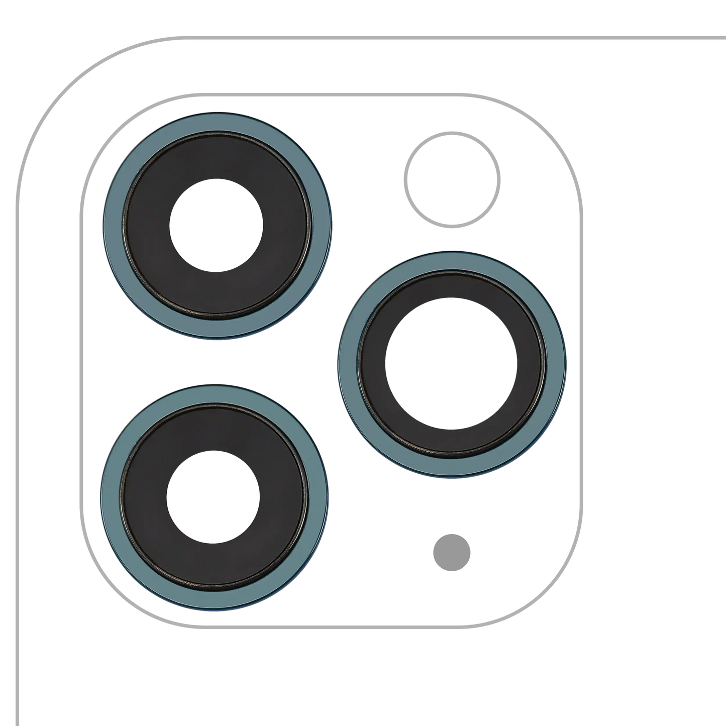 Back Camera Lens With Bracket & Bezel For iPhone 11 Pro / Pro Max (3 Piece Set) (Aftermarket Plus) (Green)