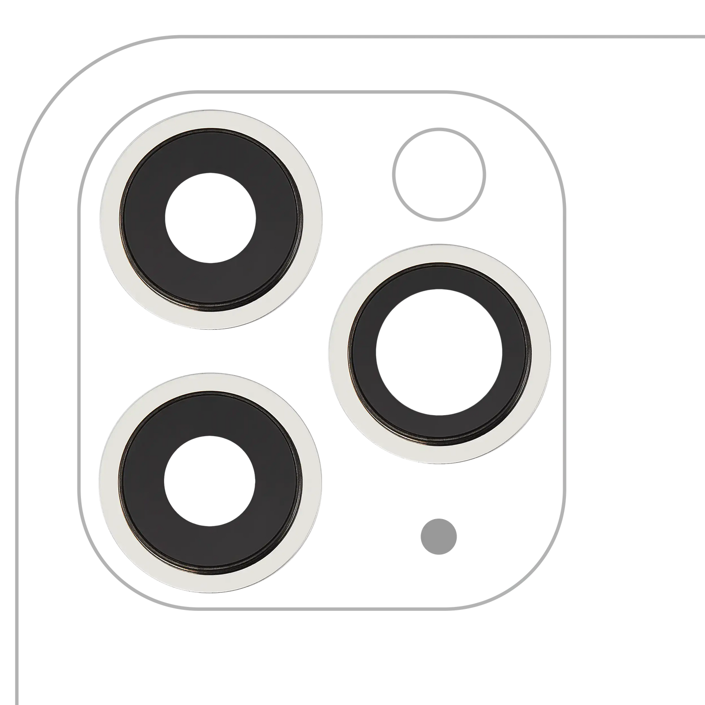 Back Camera Lens With Bracket & Bezel For iPhone 11 Pro / Pro Max (3 Piece Set) (Aftermarket Plus) (White)