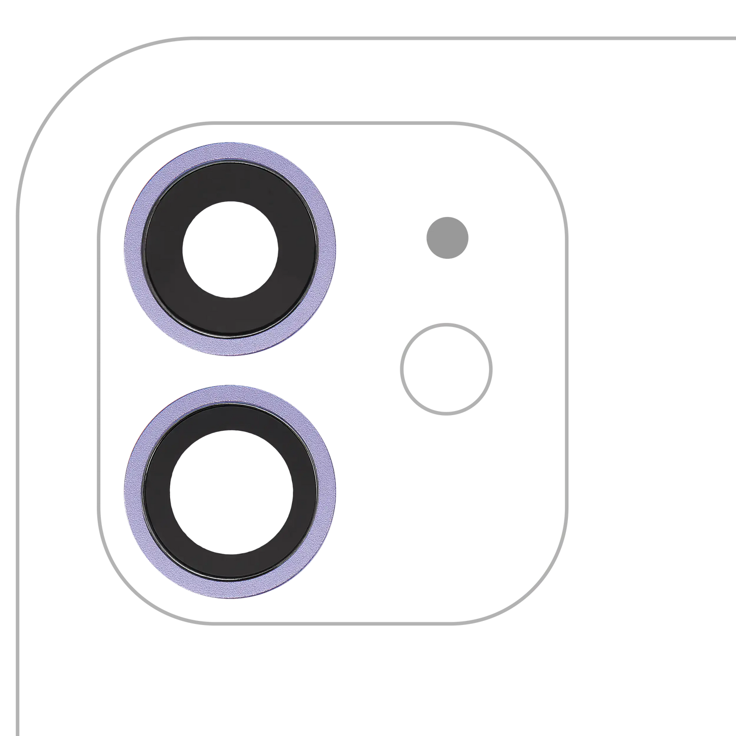 Back Camera Lens With Bracket & Bezel For iPhone 12 / 12 Mini (Aftermarket Plus) (Purple)