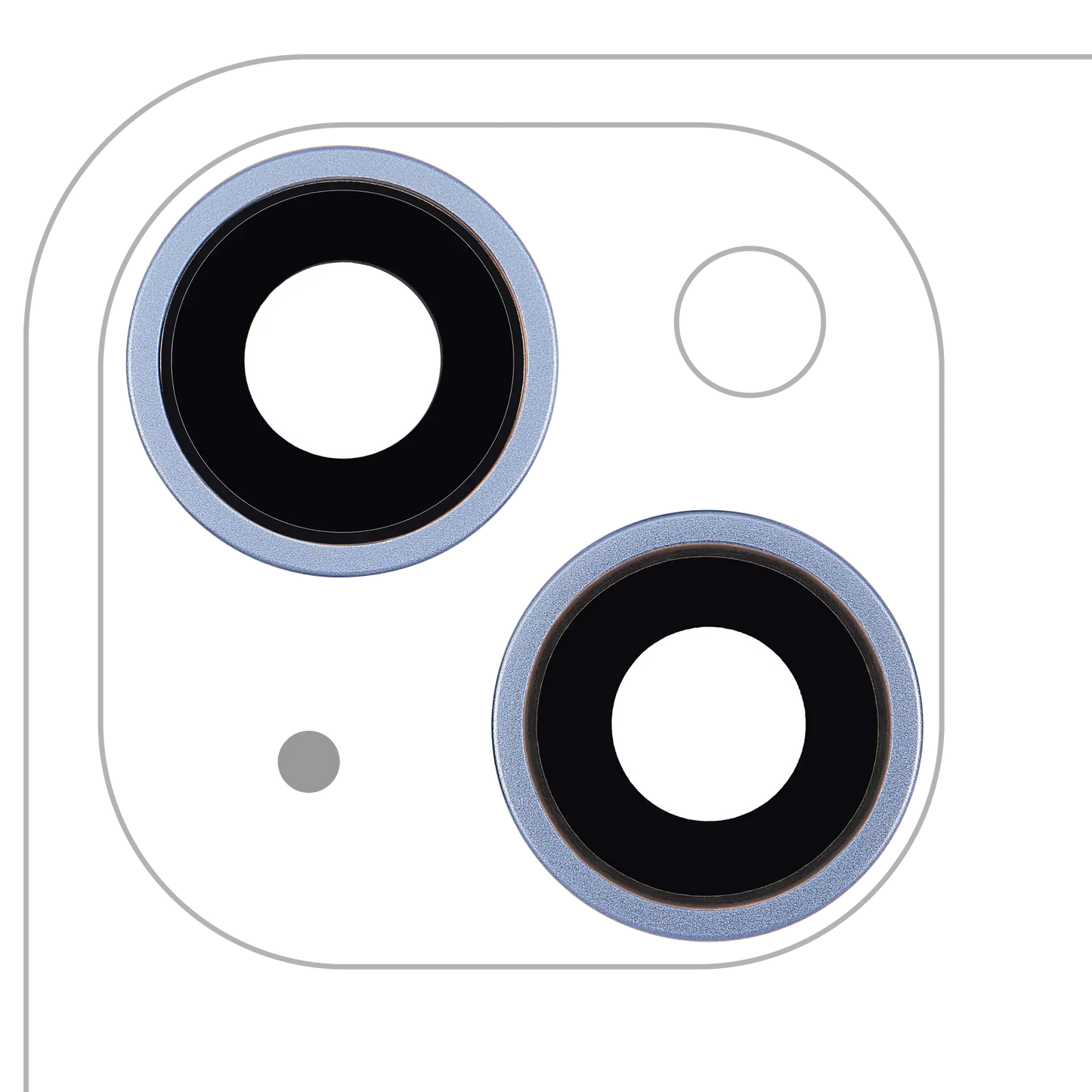 Back Camera Lens With Bracket & Bezel For iPhone 14 / 14 Plus (2 Piece Set) (Aftermarket Plus) (Blue)
