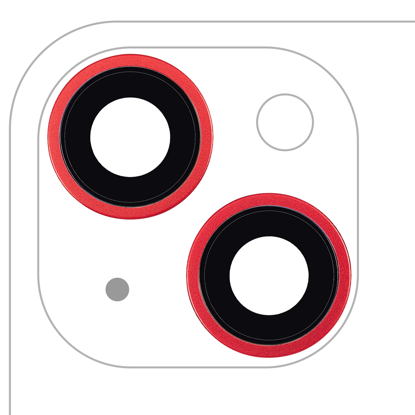 Back Camera Lens With Bracket & Bezel For iPhone 14 / 14 Plus (2 Piece Set) (Aftermarket Plus) (Red)